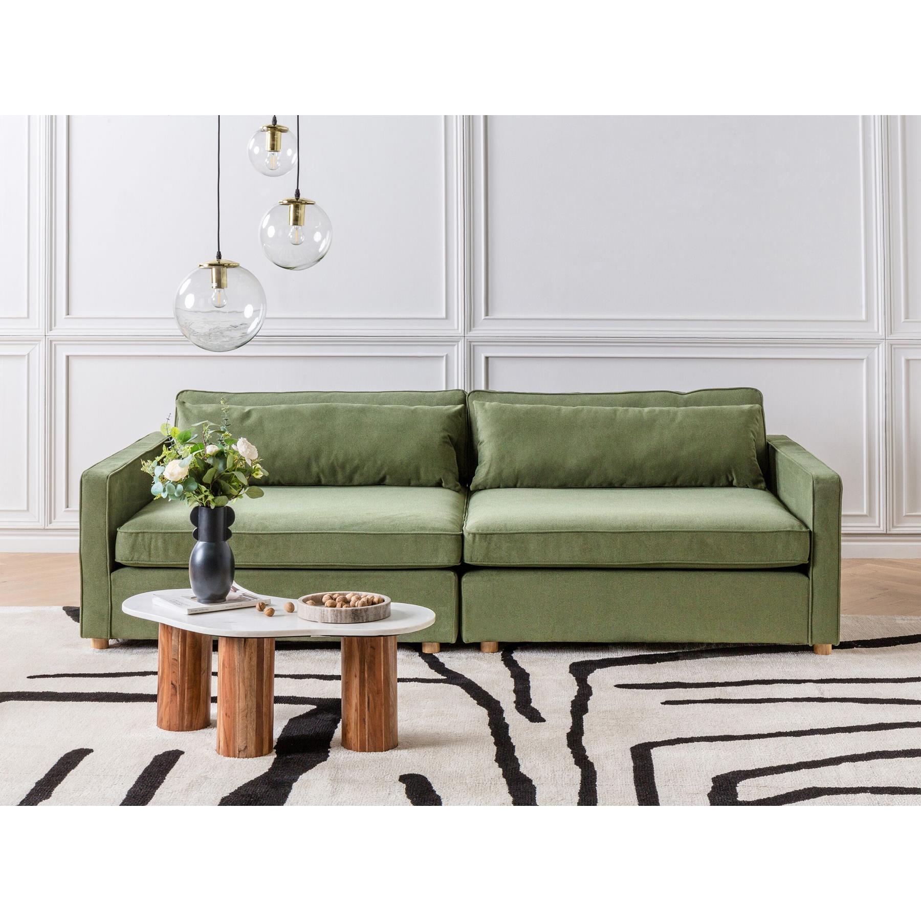 Beliani - VINSTRA - Driezitsbank - Groen - Polyester