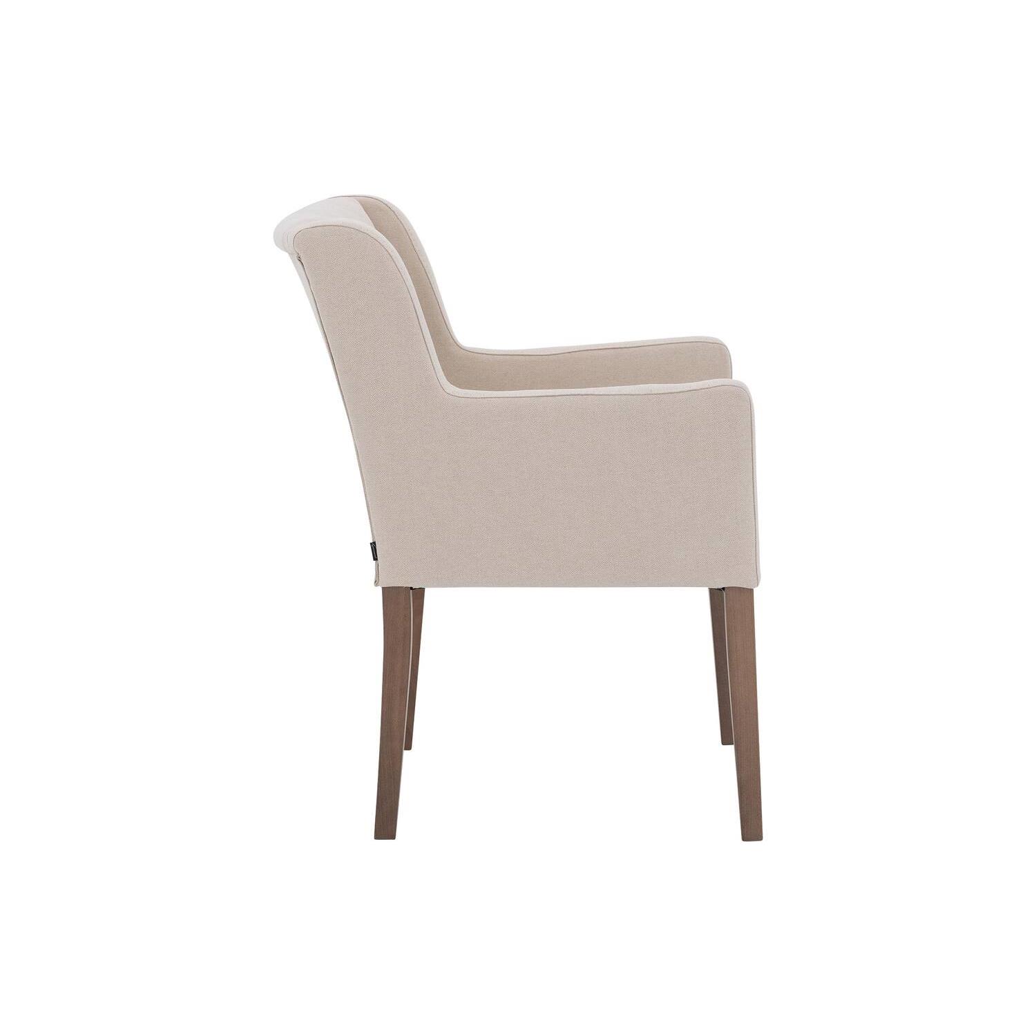 Goossens  Eetkamerstoel Pearl, Met rechte arm, lage rug -  Textiel met