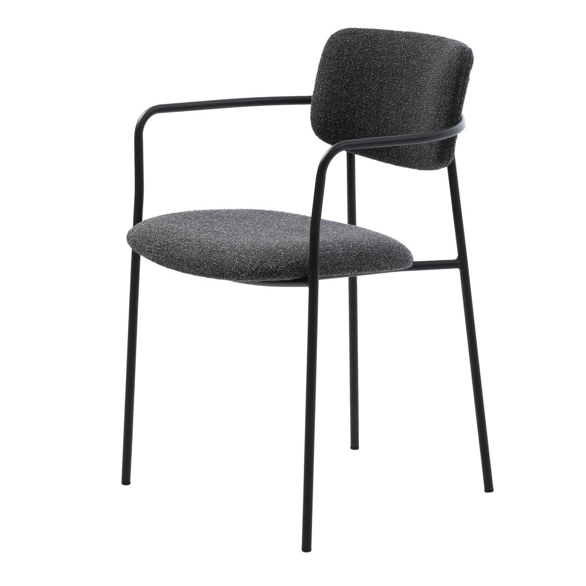 Giga Living - Eetkamerstoel Donkergrijs Stof - Zama - Set van 2