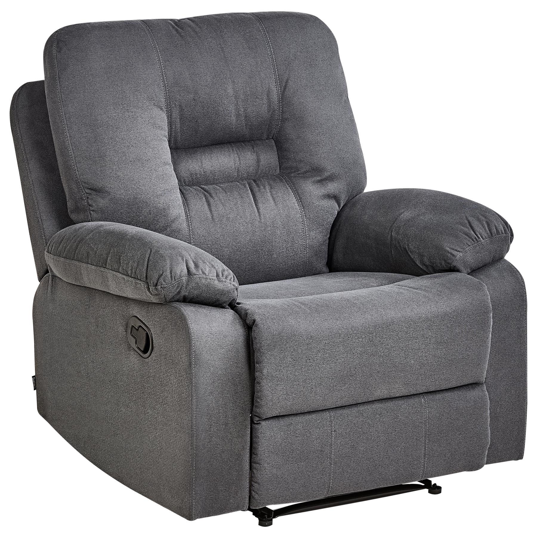 Beliani-BERGEN II -Fauteuil handmatig verstelbaar-Grijs-Polyester