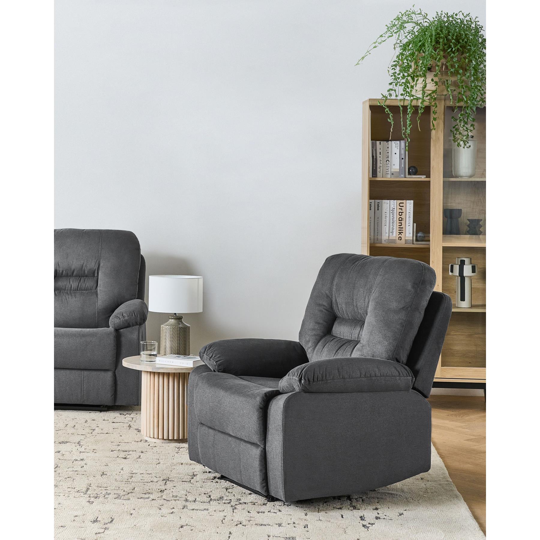 Beliani-BERGEN II -Fauteuil handmatig verstelbaar-Grijs-Polyester