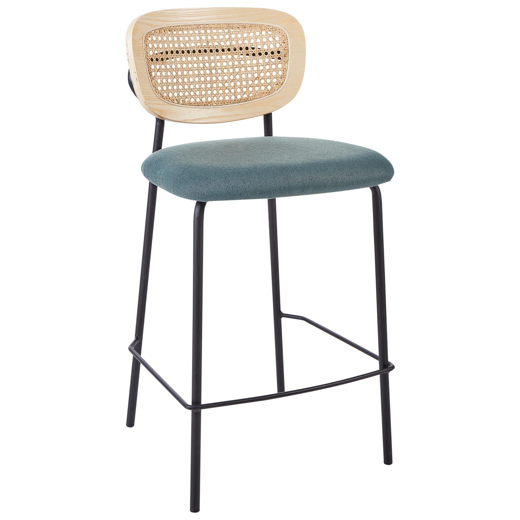 Beliani - MAYETTA - Barkruk set van 2 - Blauw - Polyester