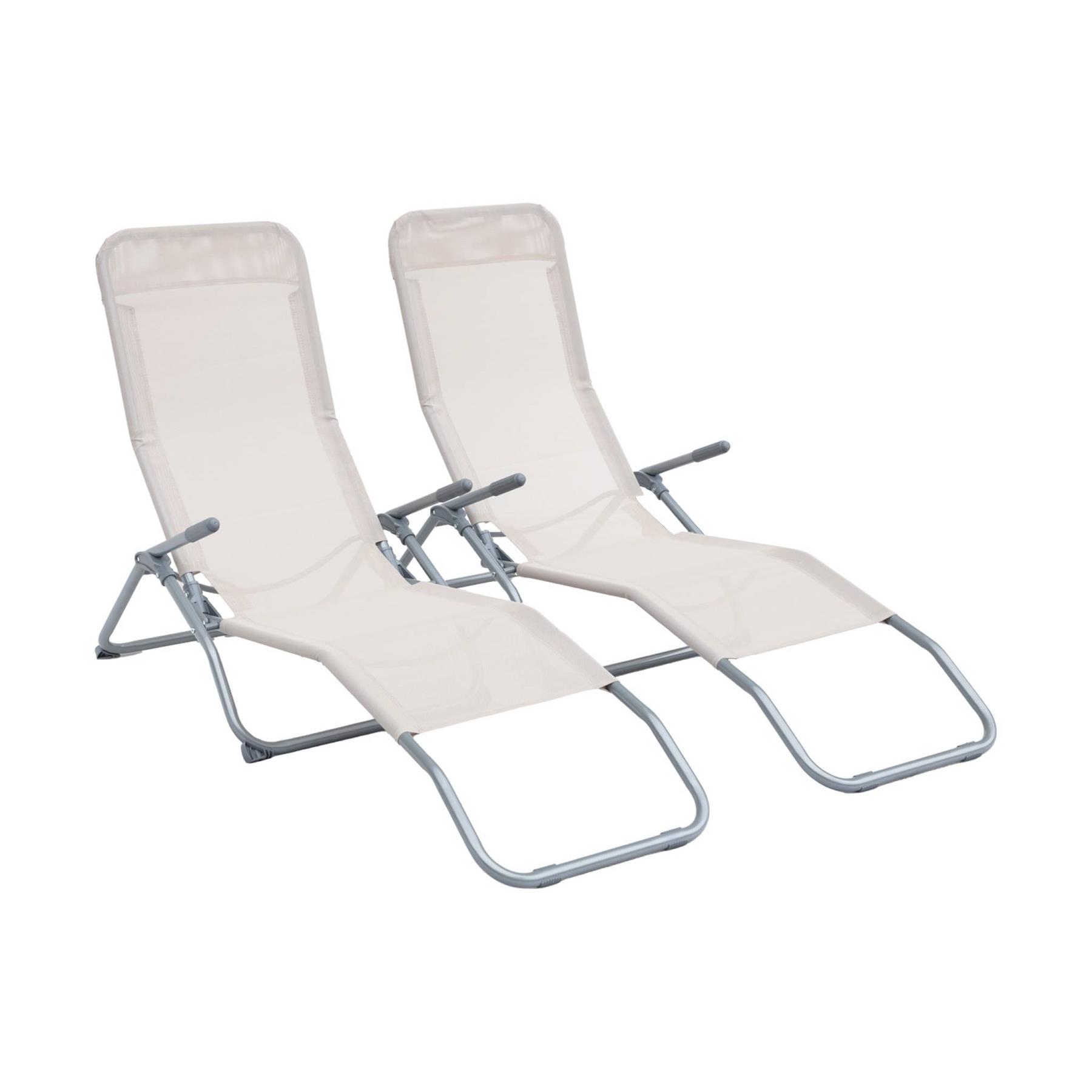 sweeek - Set van 2 verstelbare tuinstoelen - Levito