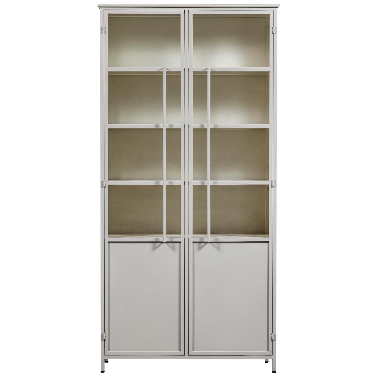 WOOOD 2-deurs vitrinekast XL Exhibit - Metaal - Zand - 200x99x44 cm