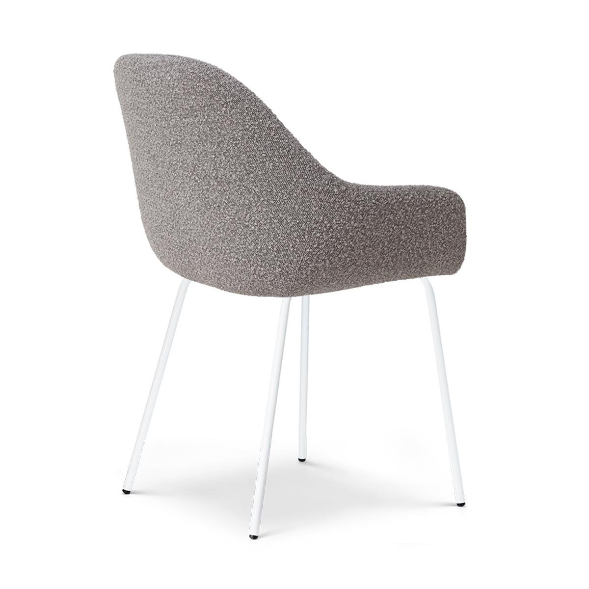Nolon Nora-Mae Eetkamerstoelen Set van 2 - Bouclé Taupe - Witte Poten