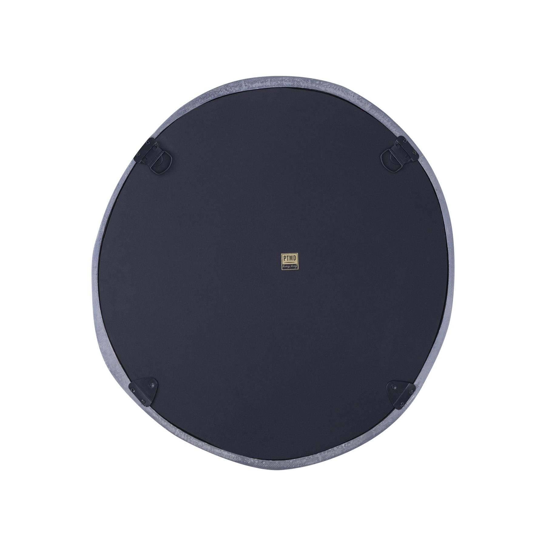 PTMD Limera Black alu round mirror irregular border S