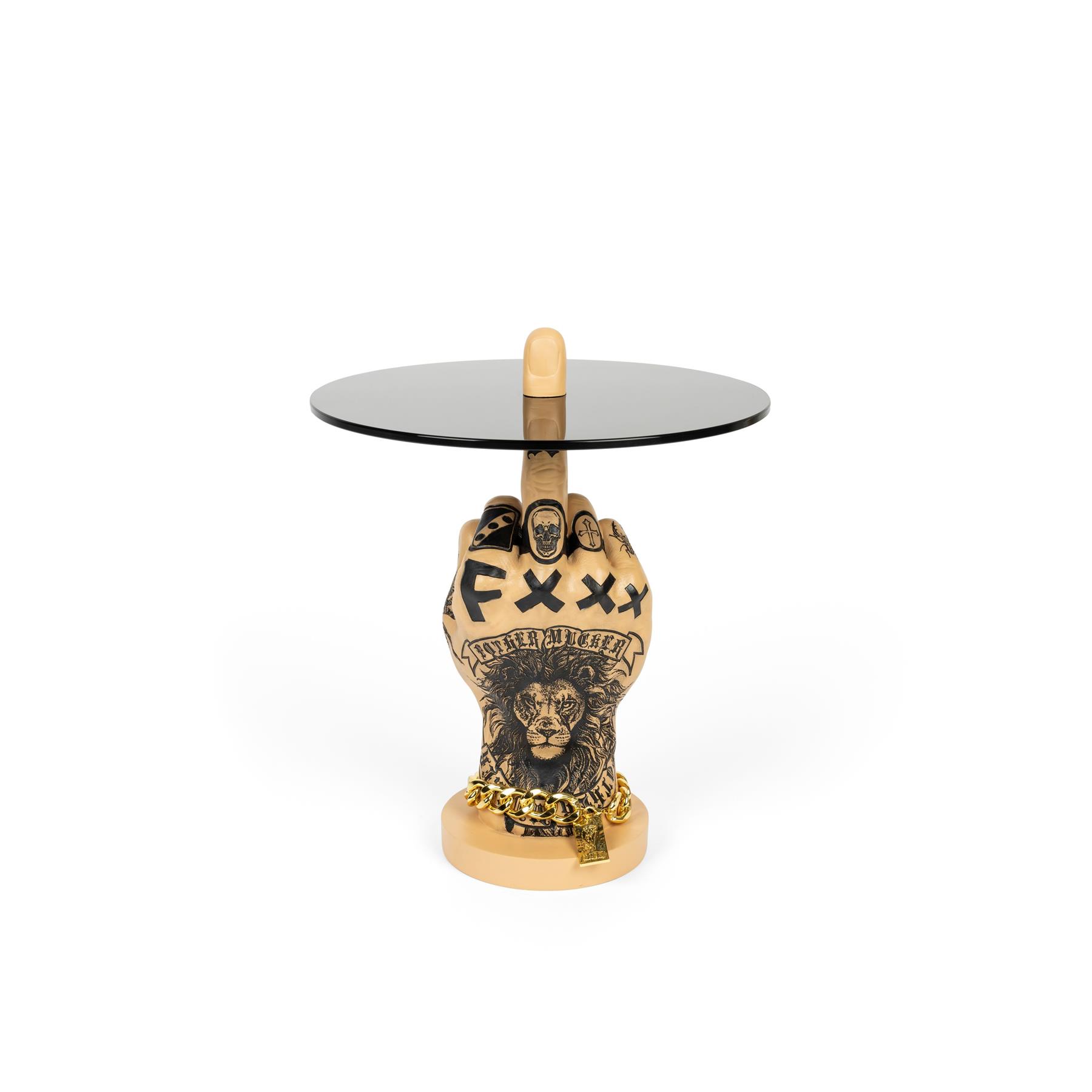 Bold Monkey Fother Mucker bijzettafel leeuw - Beige