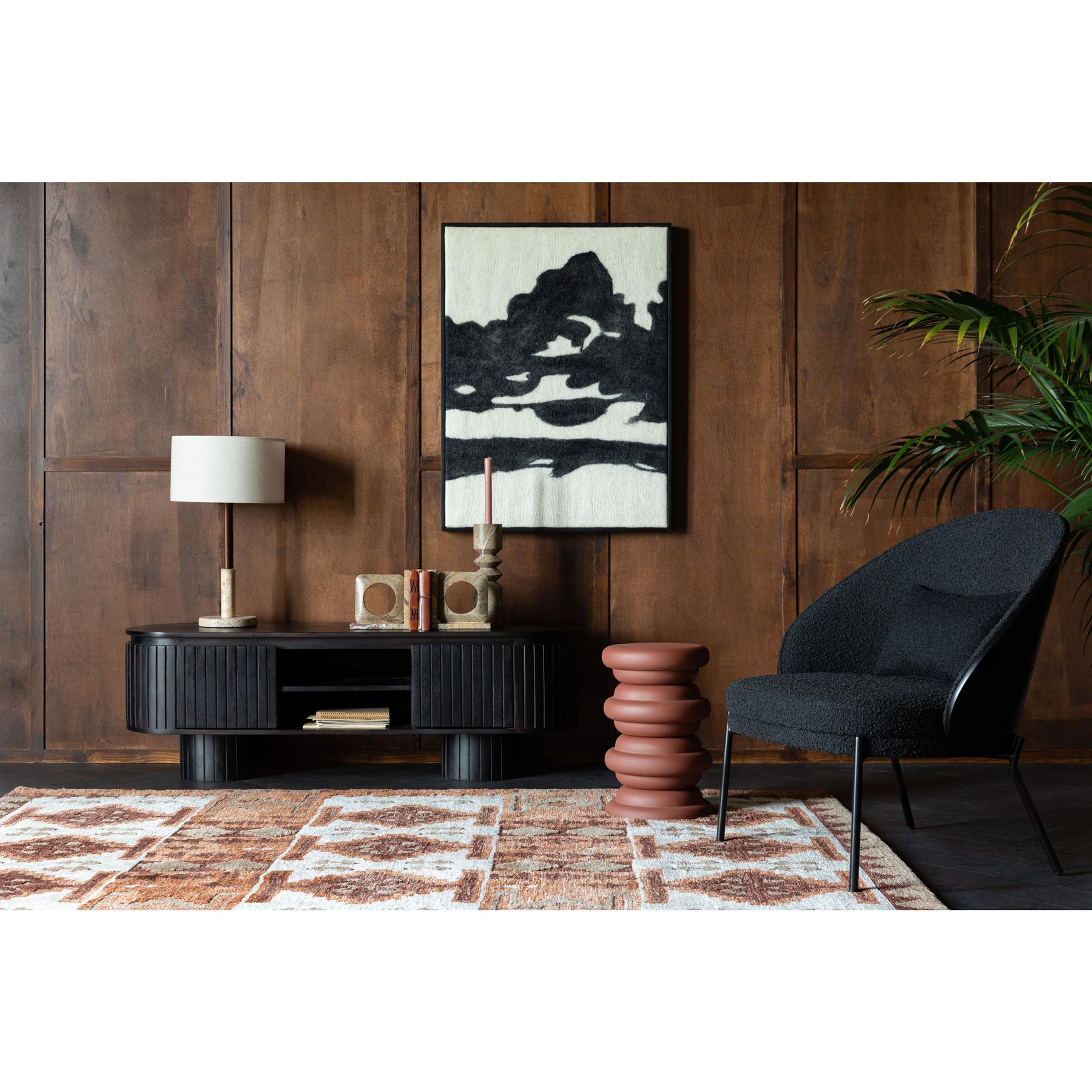 Dutchbone Rodin Fauteuil Bouclé Black - Beige
