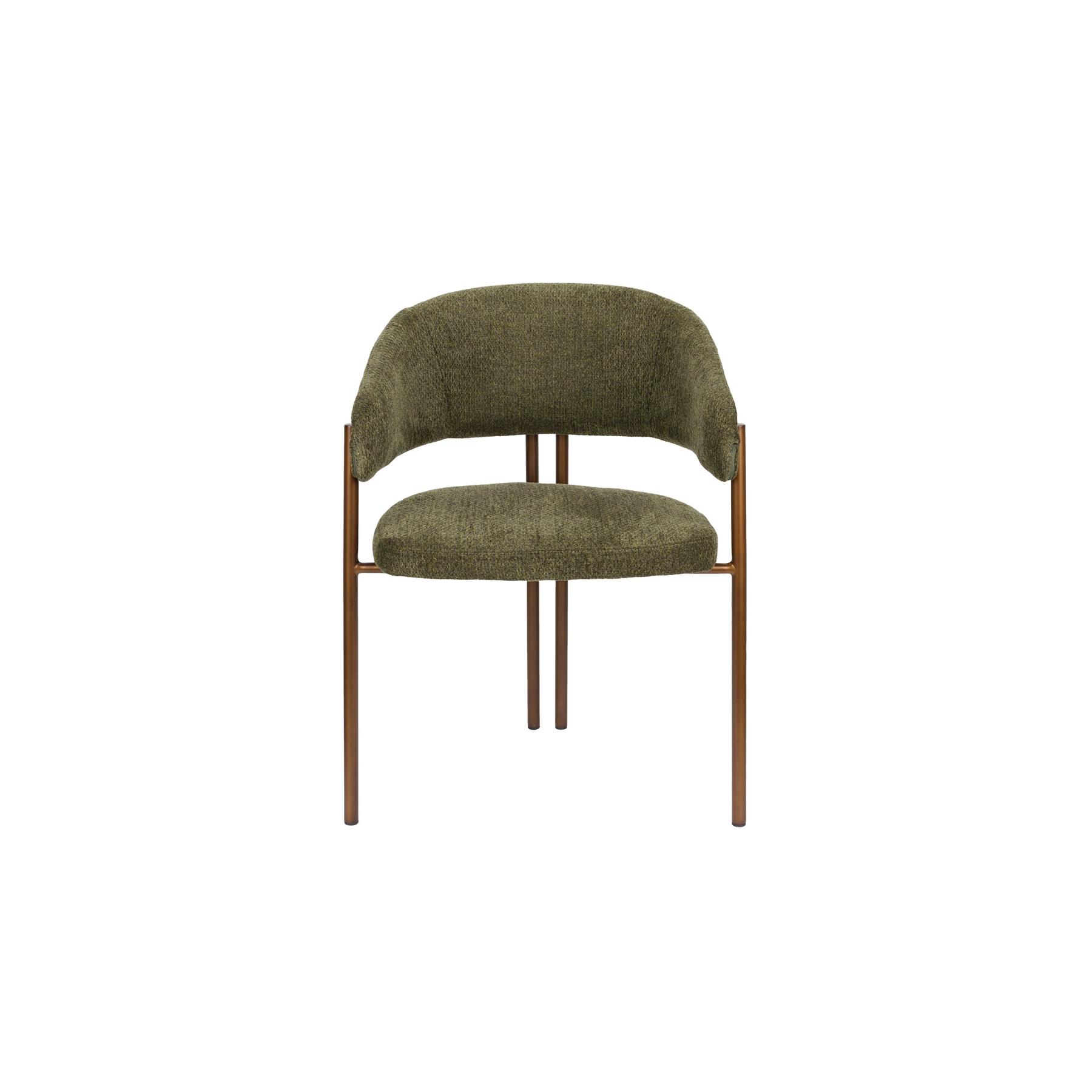 Dutchbone Naida Eetkamerstoelen Groen - Set van 2
