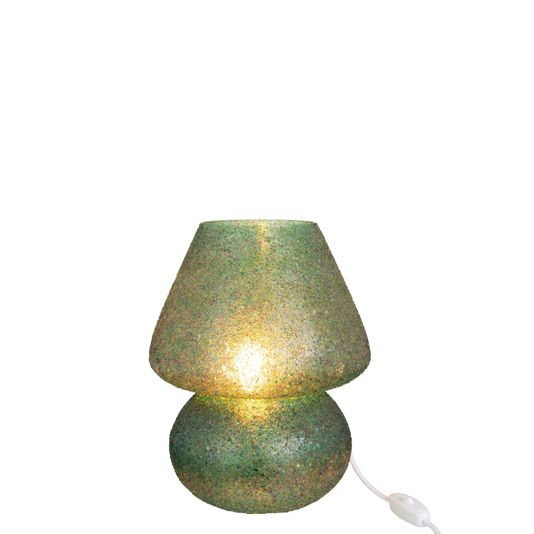 J-Line - Tafellamp Tom Glas Groen - 23x23x30cm