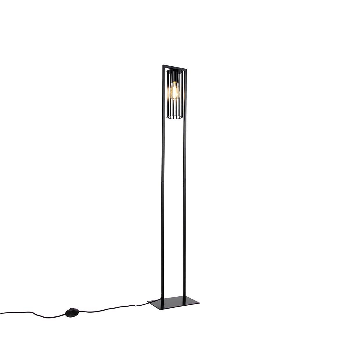 QAZQA Smart moderne vloerlamp zwart incl. Wifi ST64 - Balenco Wazo