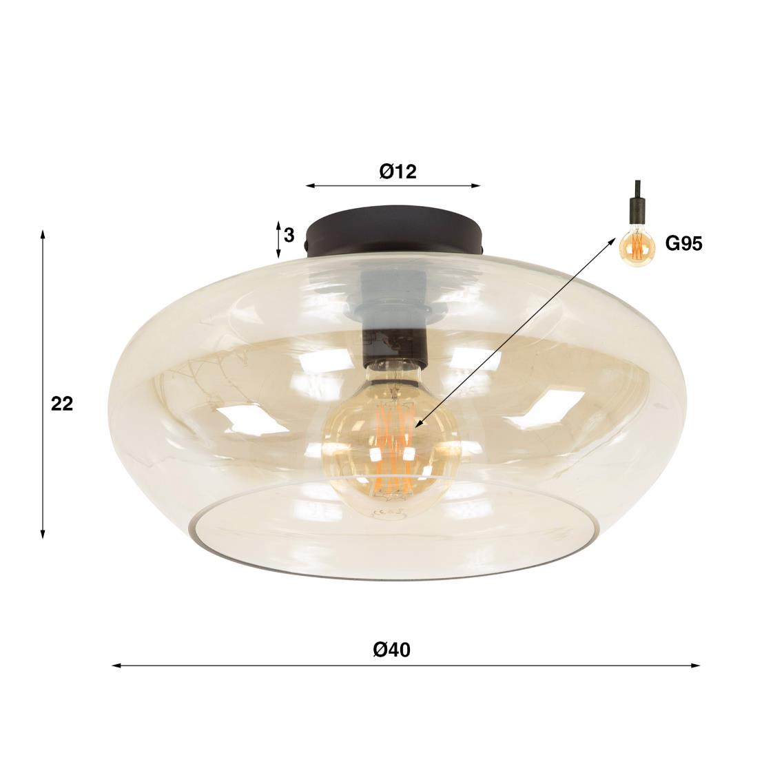 Hoyz Collection - Plafondlamp Elevate Glass - Copper Color Glas