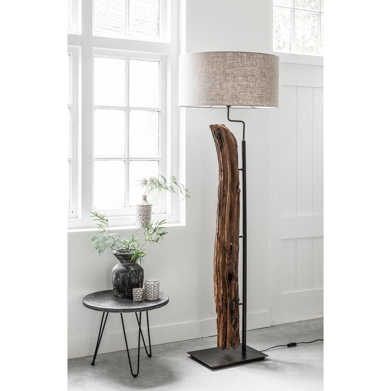 MUST Living Floorlamp Contemporary,170-180xØ66 cm, linen natural shade