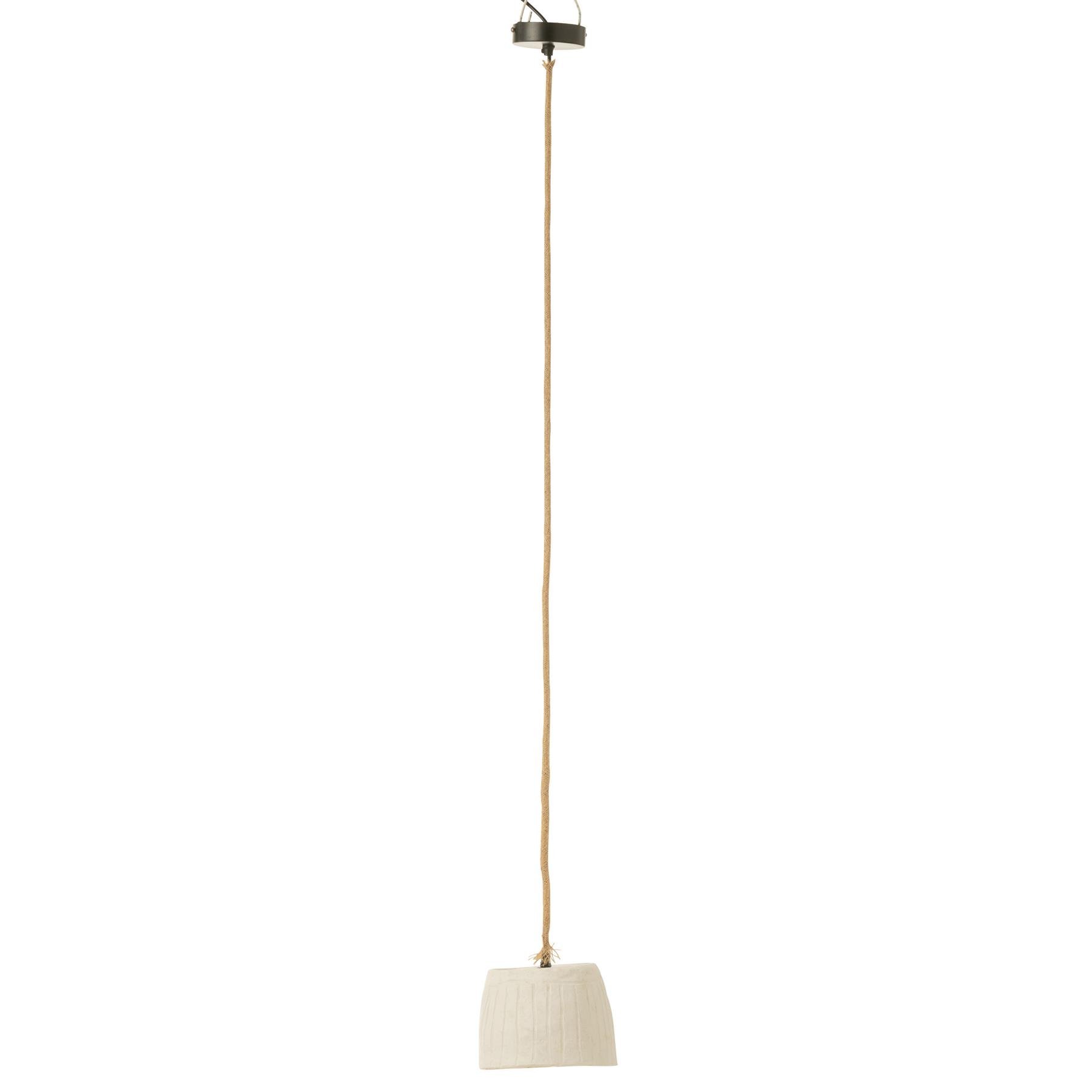 J-Line - Hanglamp Cup Papier Mache Wit Small - 20x20x15cm