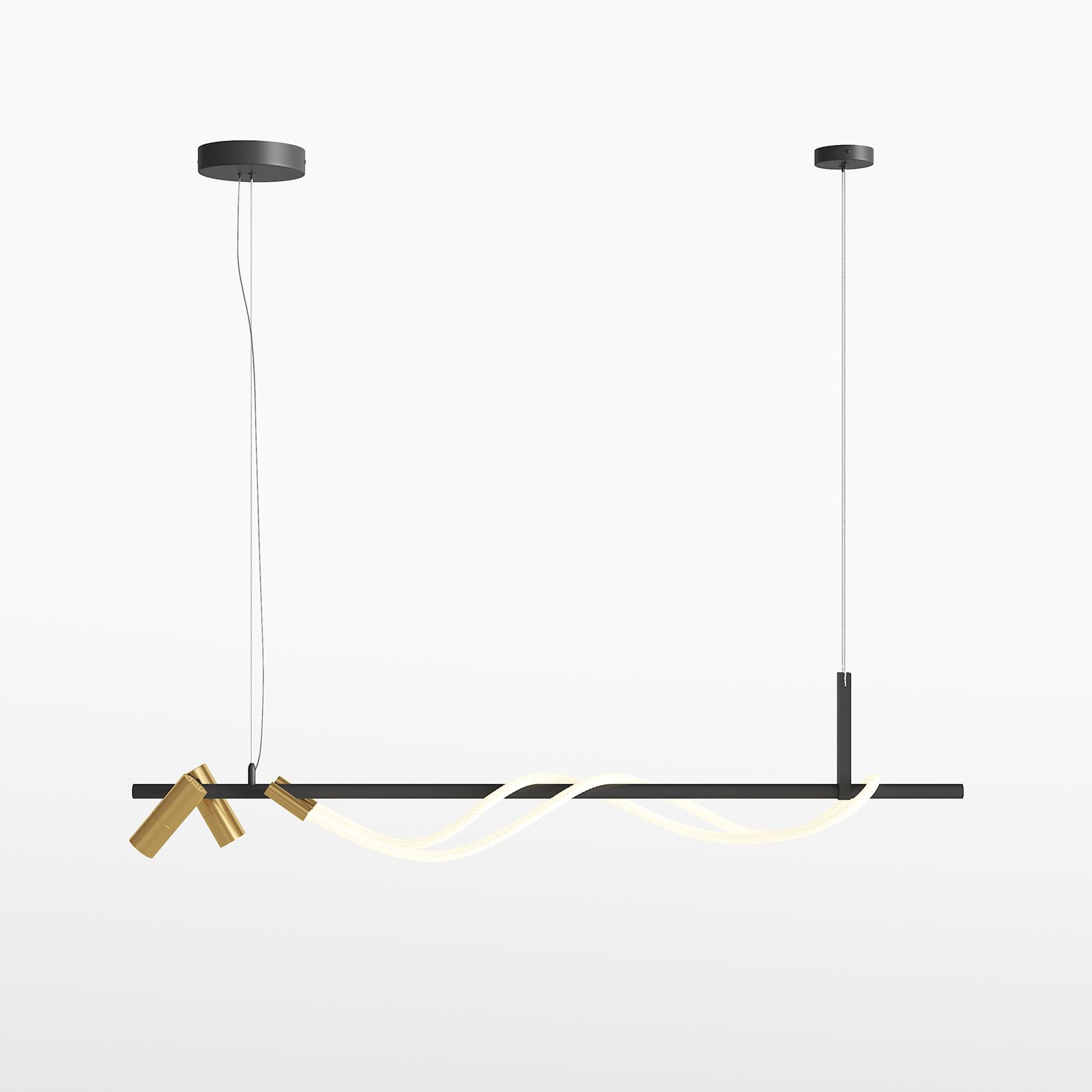 Maytoni - Hanglamp Tau - Zwart met goud