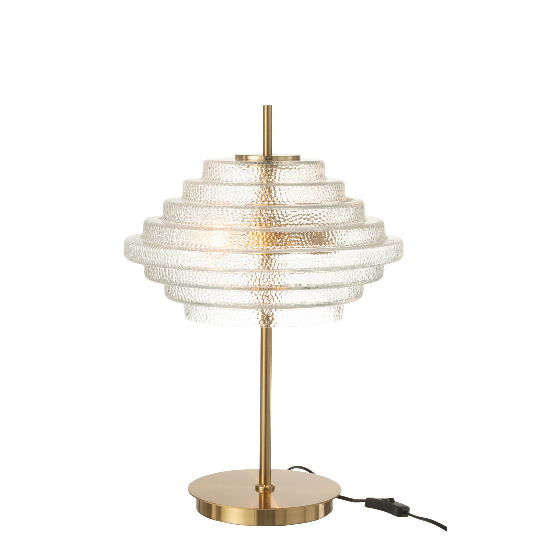 Tafellamp Led Goud Metaal|glas Doorschijnend