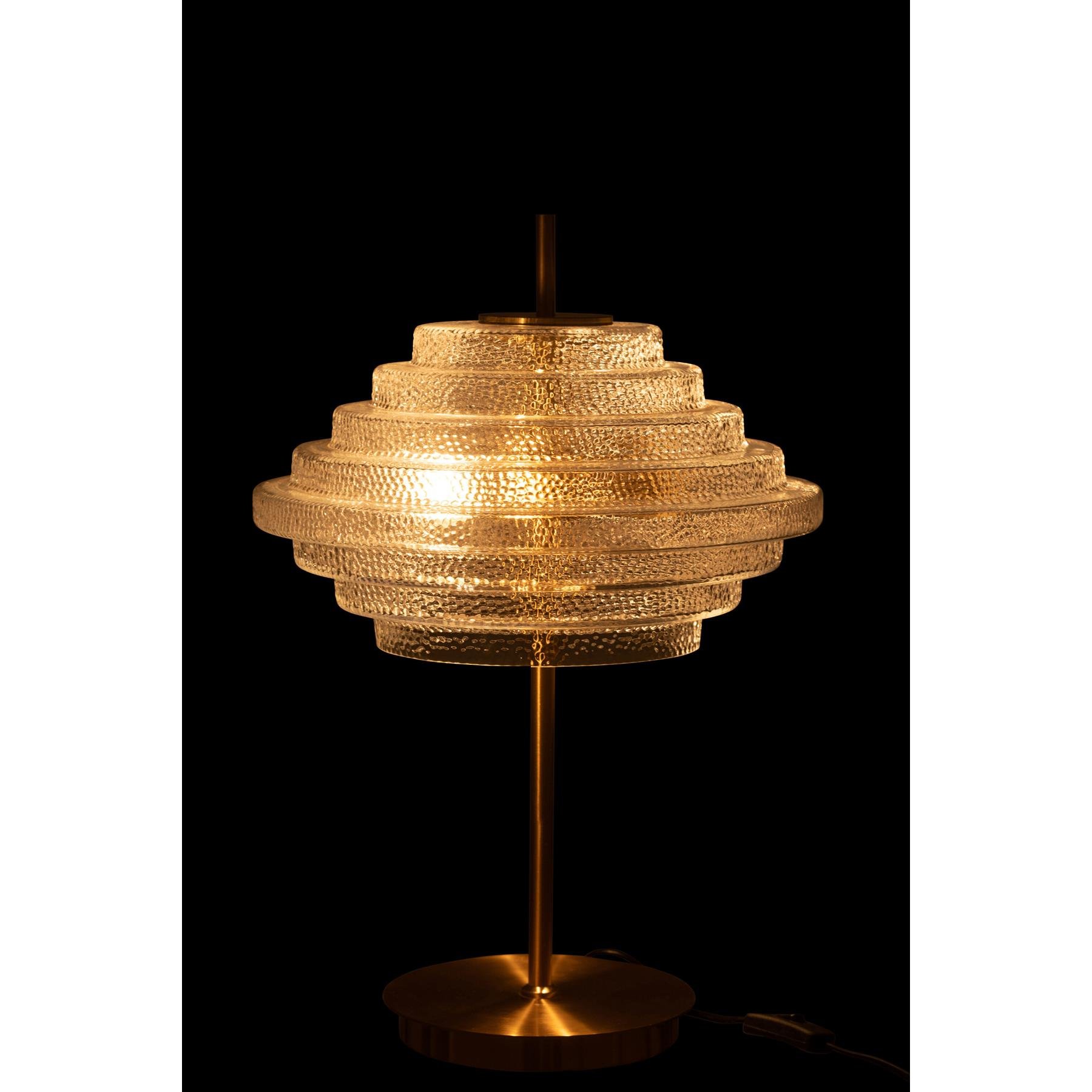 Tafellamp Led Goud Metaal|glas Doorschijnend