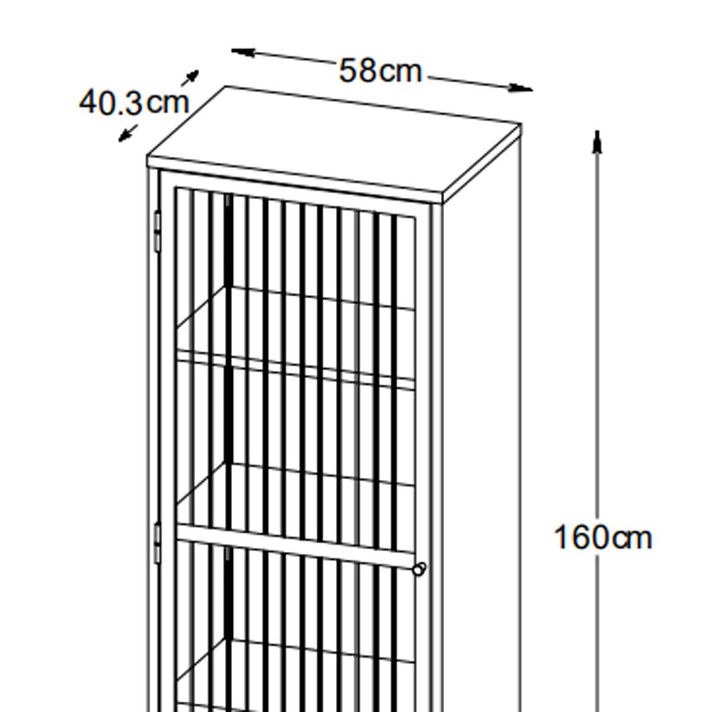 by fonQ Opal Vitrinekast - H 160 cm - Zwart