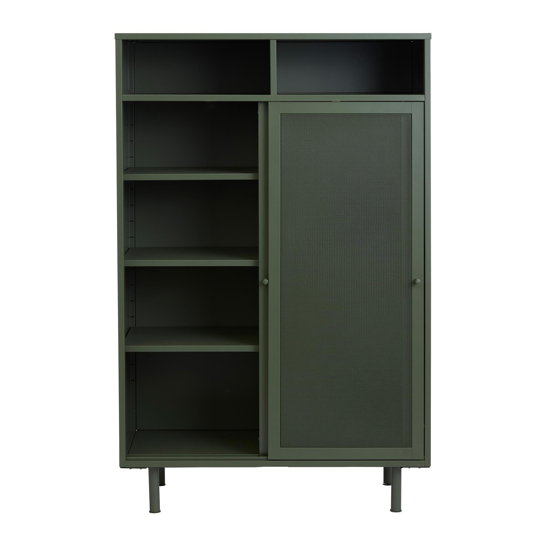 by fonQ Tibbe Opbergkast - H 140 cm - Olijfgroen