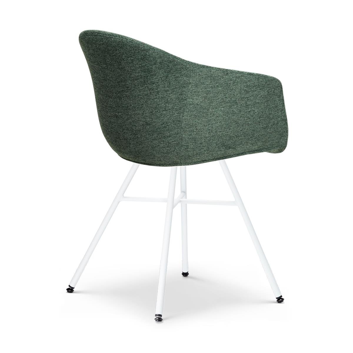 Nolon Noa-Otis Eetkamerstoelen Set van 2 - Donkergroen - Witte Poten