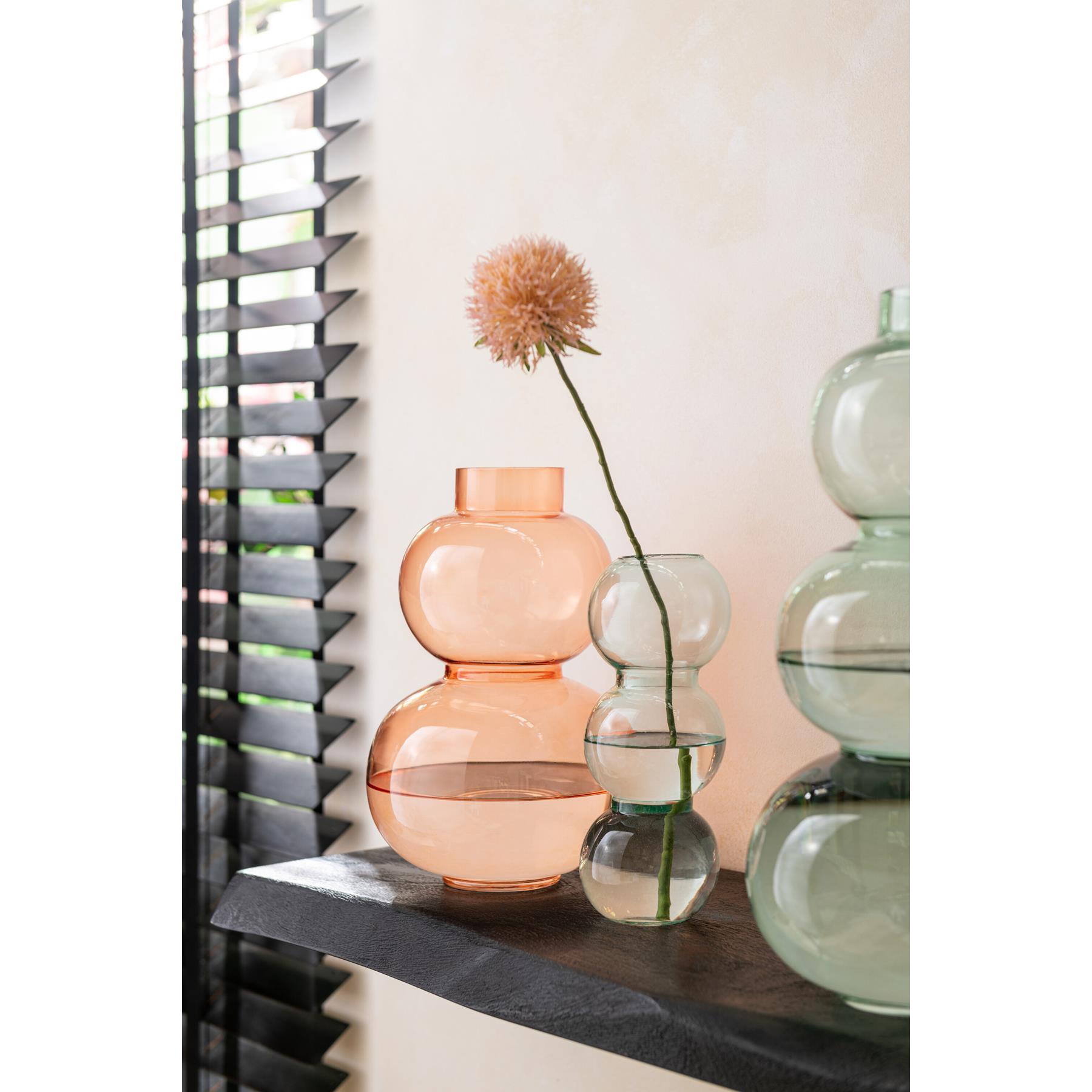 J-line - Vaas Bol Glas Oranje Small - 18x18x28.5cm