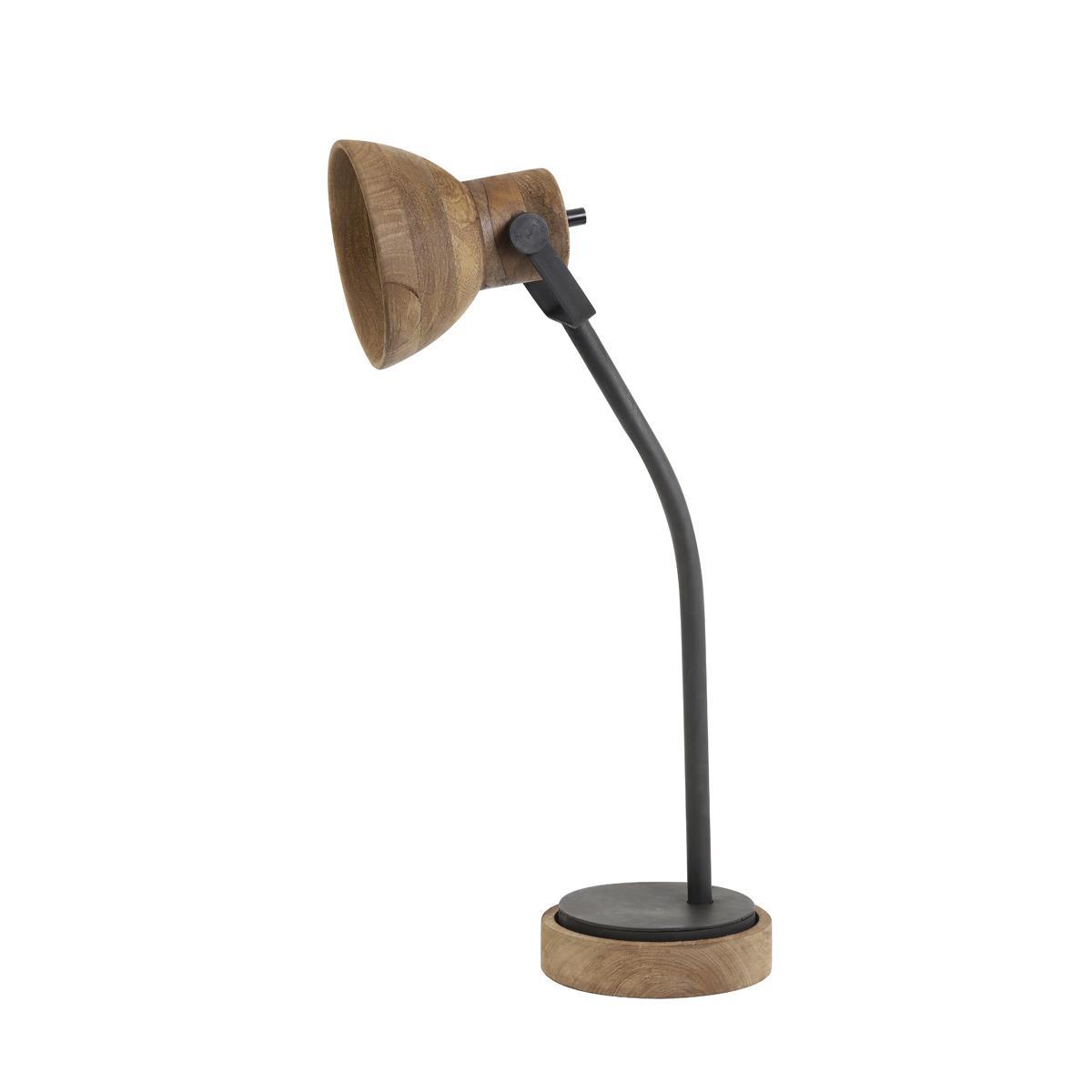 Light&living Bureaulamp 30x18x64 cm IMBERT hout bruin+mat zwart