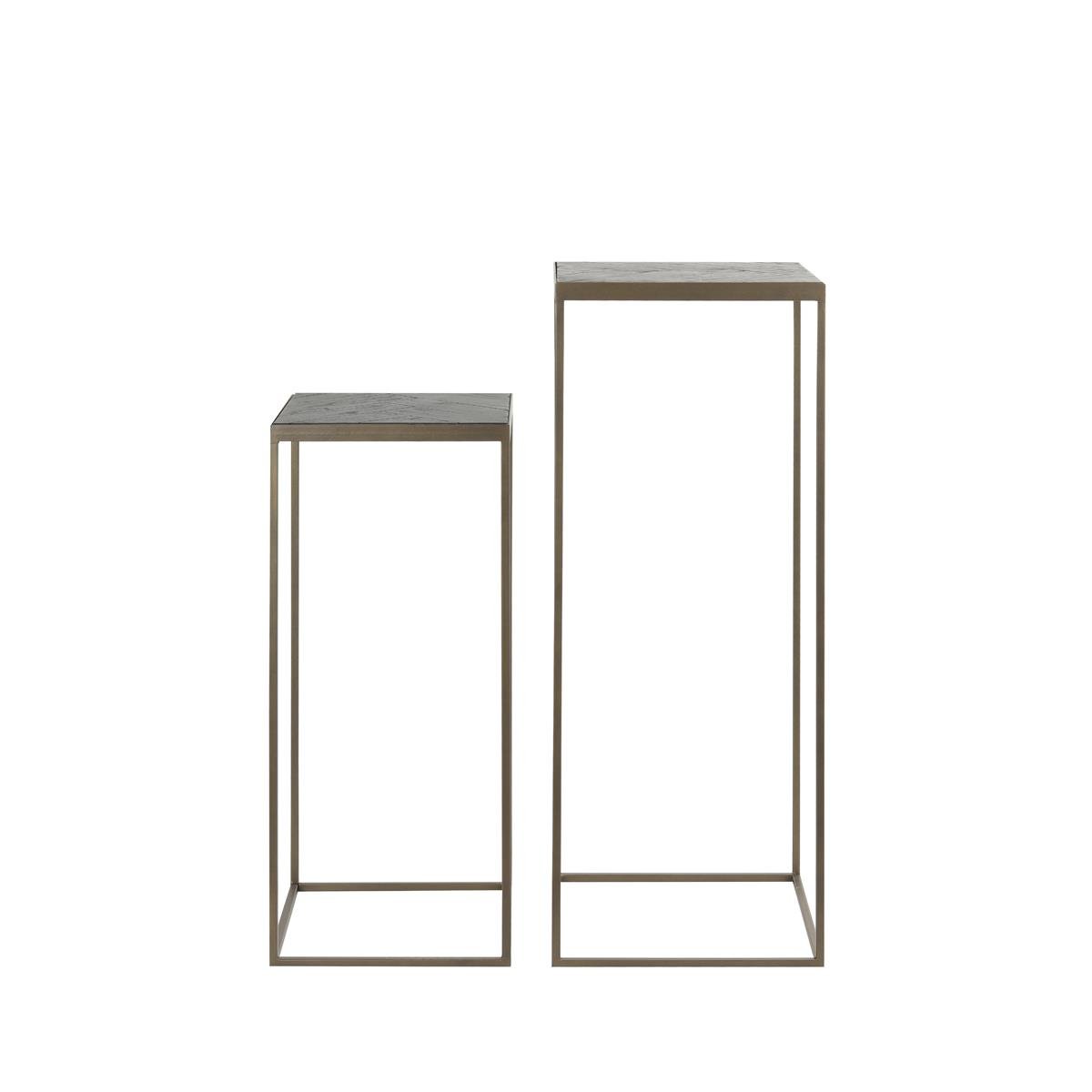 Light&living Zuil S|2 33x33x80+38x38x100 cm CHISA hout zwart-ant brons
