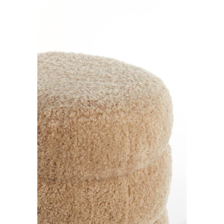 Light & Living Light&living Poef Ø40x45 cm JOBBI beige+mat zwart