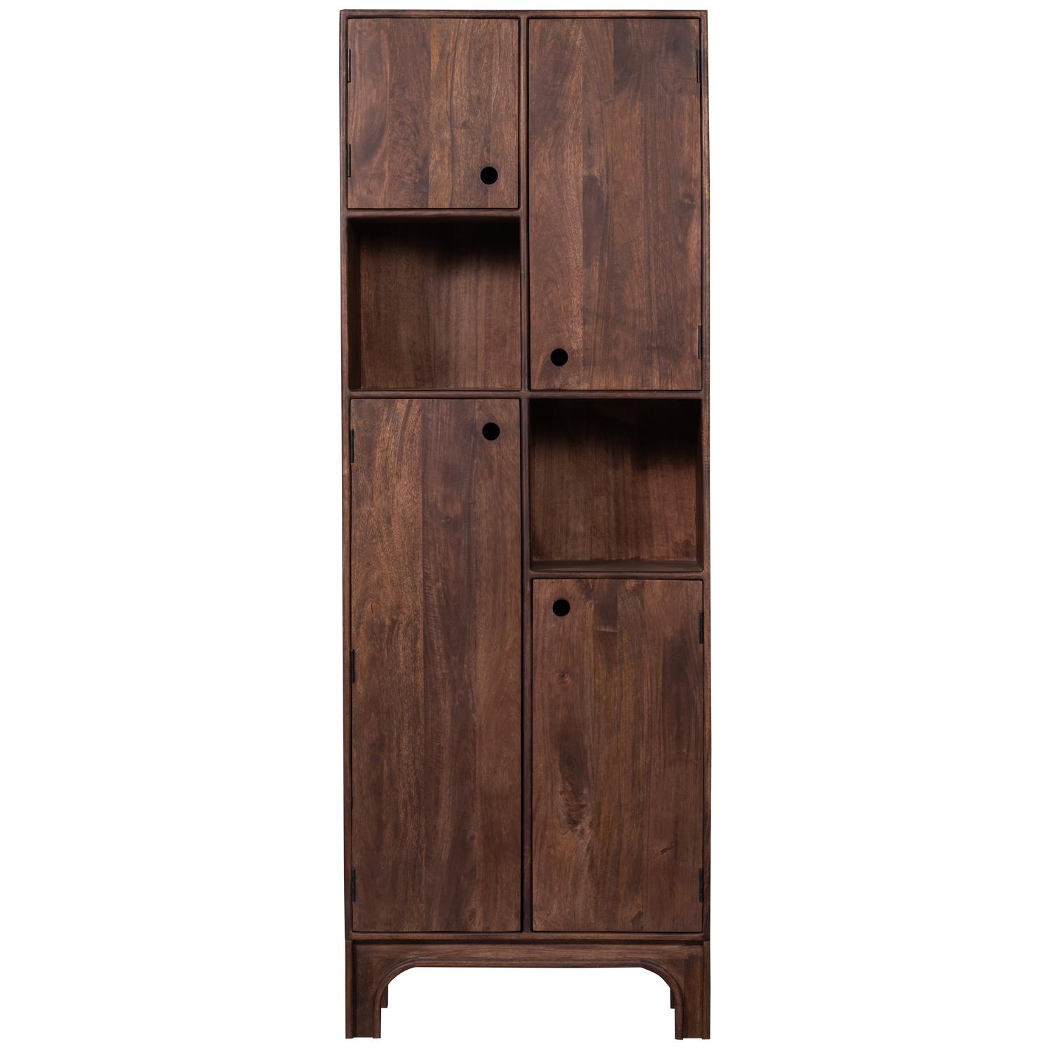 WOOOD opbergkast Staes - Mango Hout - Walnoot - 210x75x45 cm