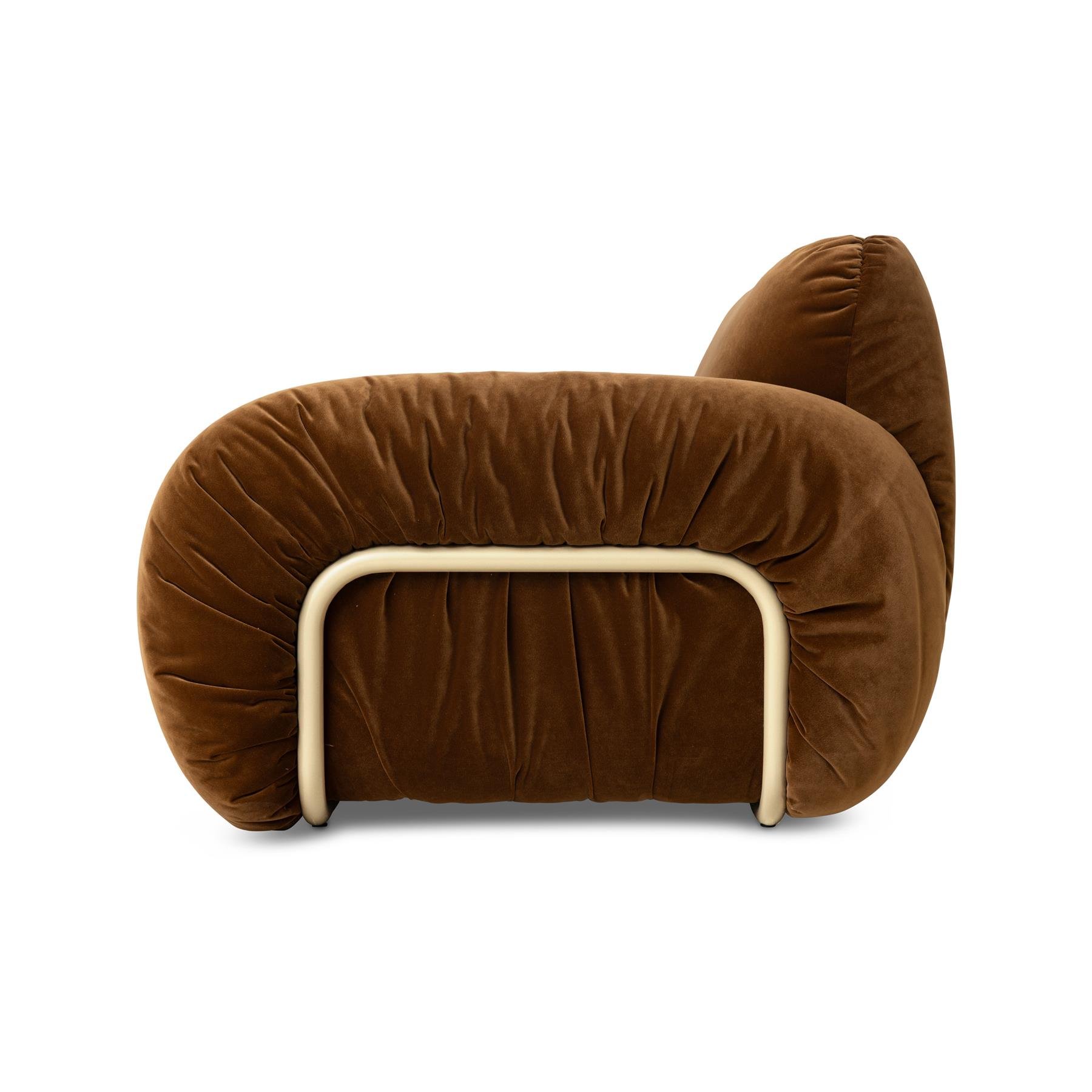 HKliving Arc Lounge Fauteuil Royal Velvet - Caramel