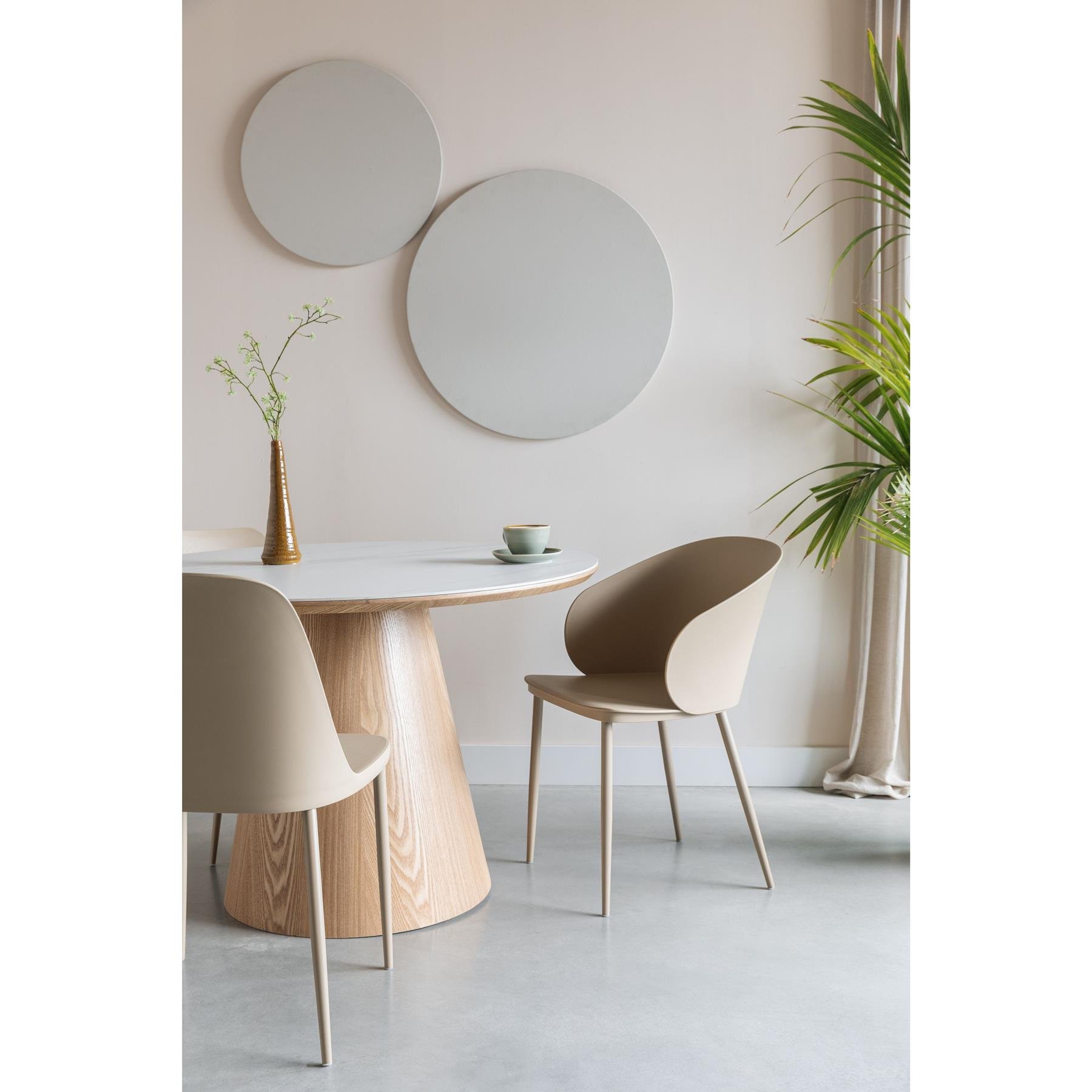 Housecraft Living Almira Eettafel Rond 115 cm Hout Wit| Bruin
