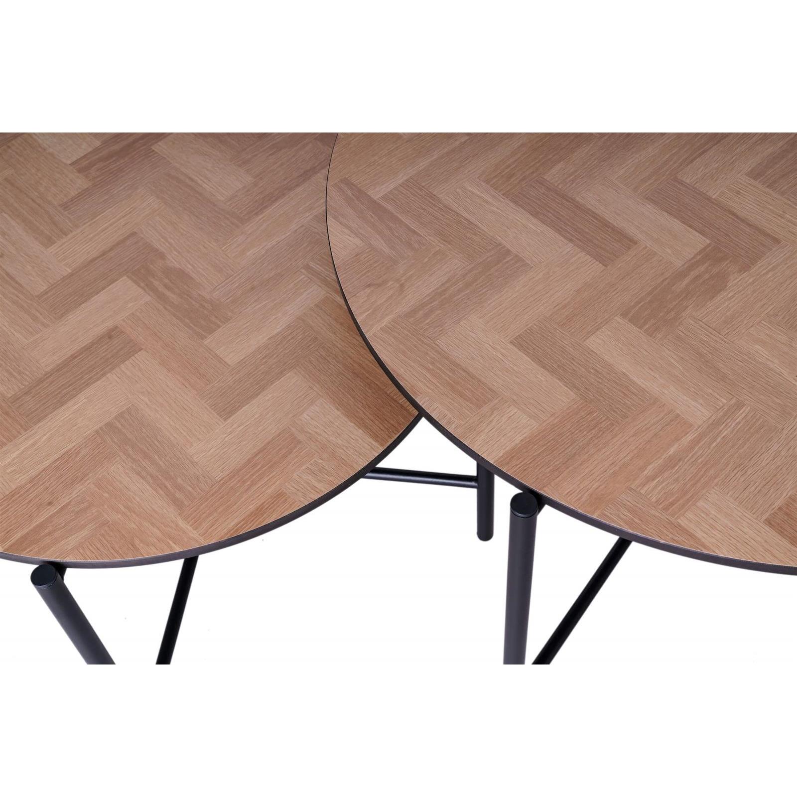 MaximaVida rond tafelblad Copenhagen 58 cm - HPL fishbone look