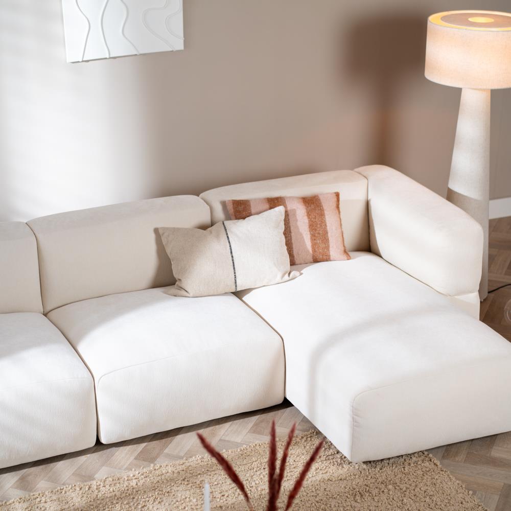 Livin24 Scandinavische hoekbank Karla off white rechts 3-zits