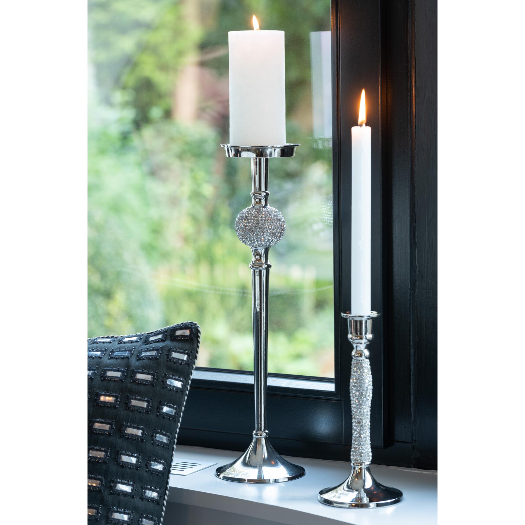 J-Line kandelaar Diamant - aluminium - zilver - small