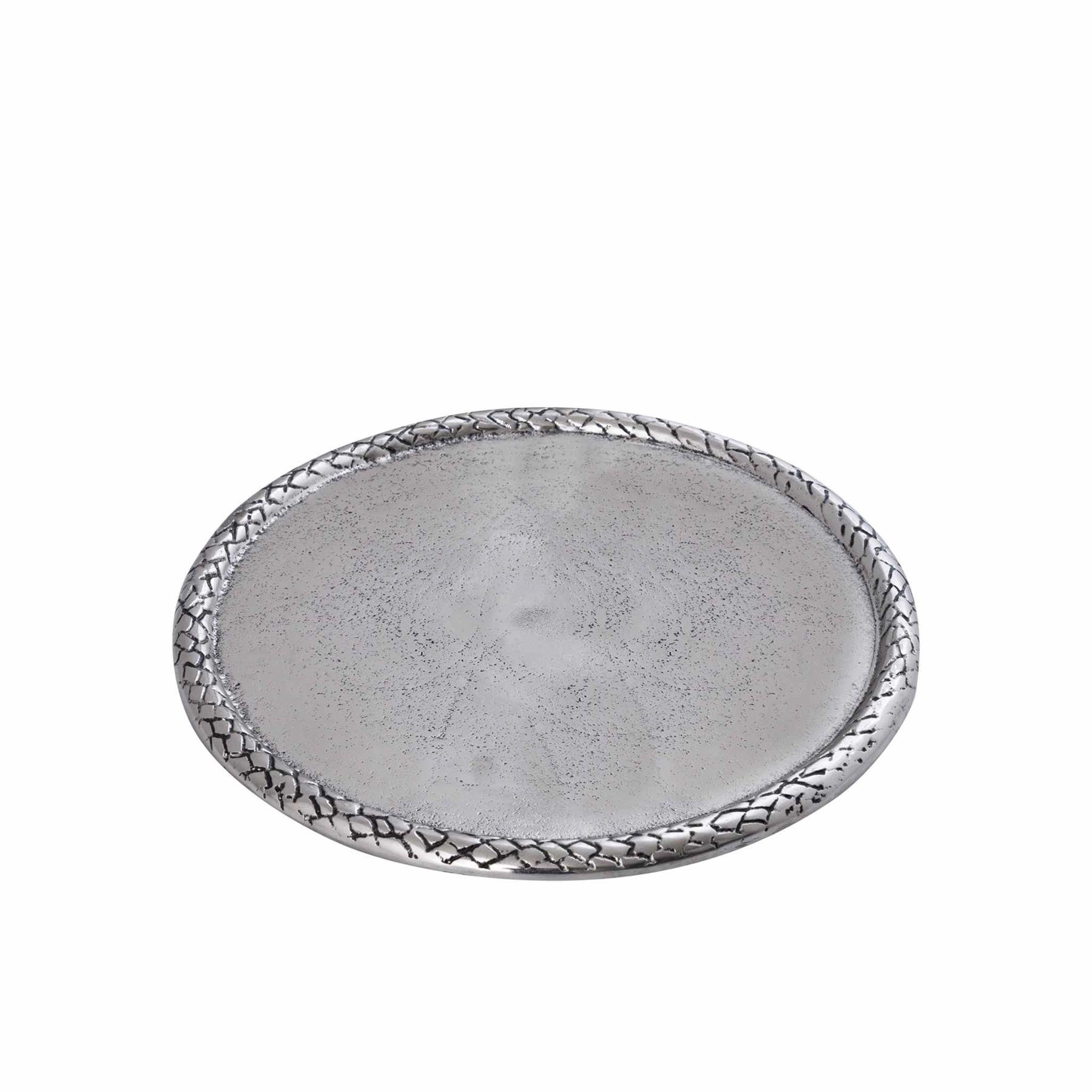 PTMD Plateau Fahdi - 30x30x2 cm - Aluminium - Zilver