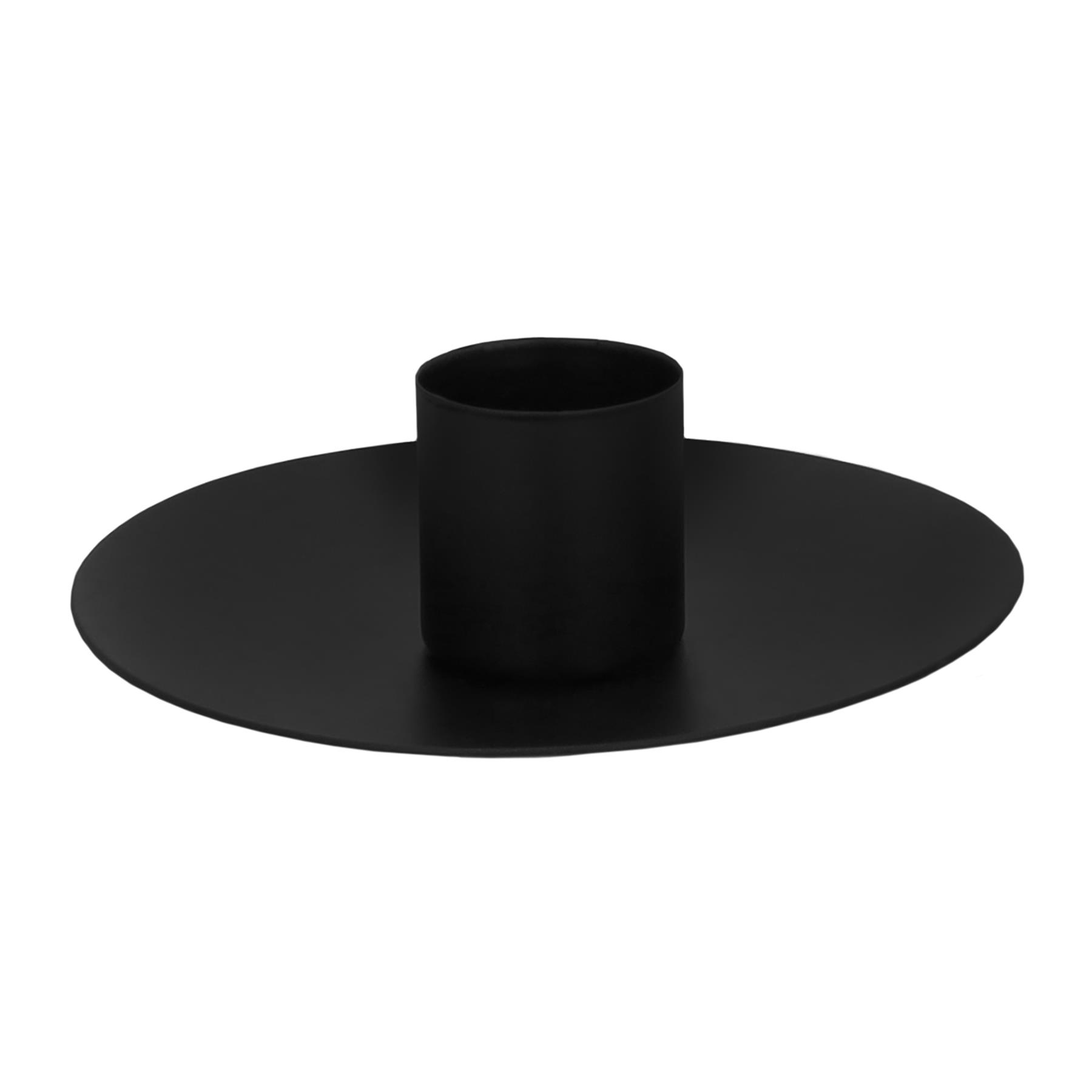 QUVIO Kaarsenstandaard rond -10 x 3 cm - Metaal - Zwart