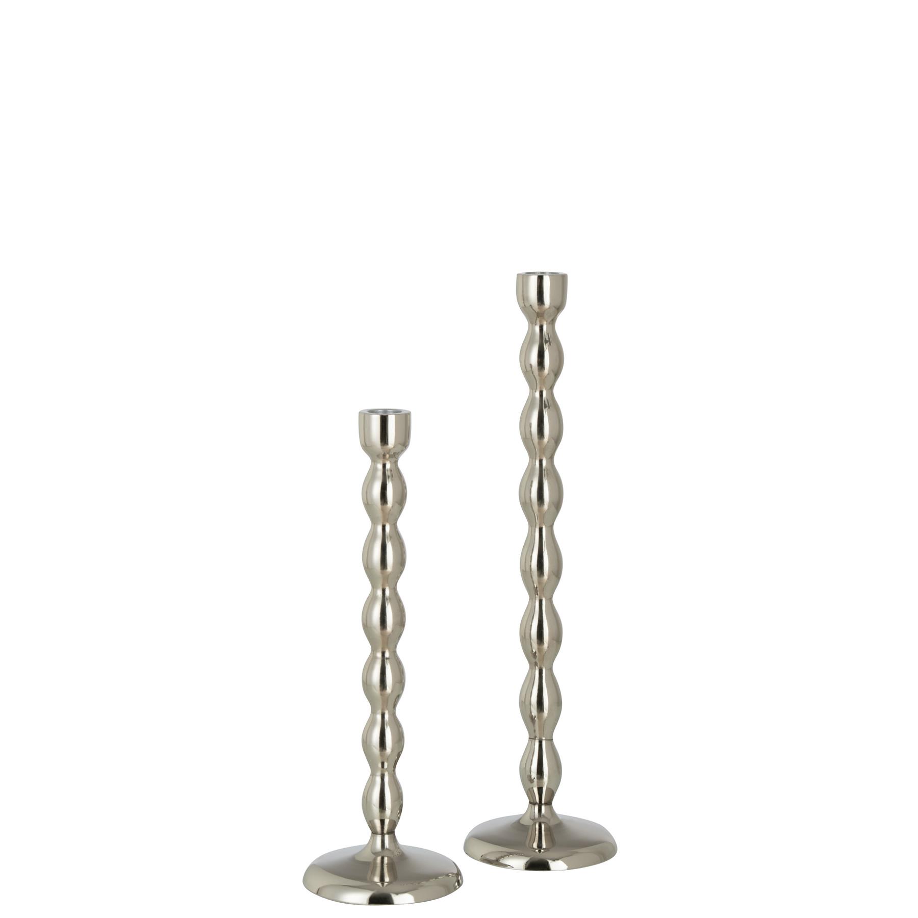 J-Line kandelaar Bollen Glanzend - aluminium - zilver - large
