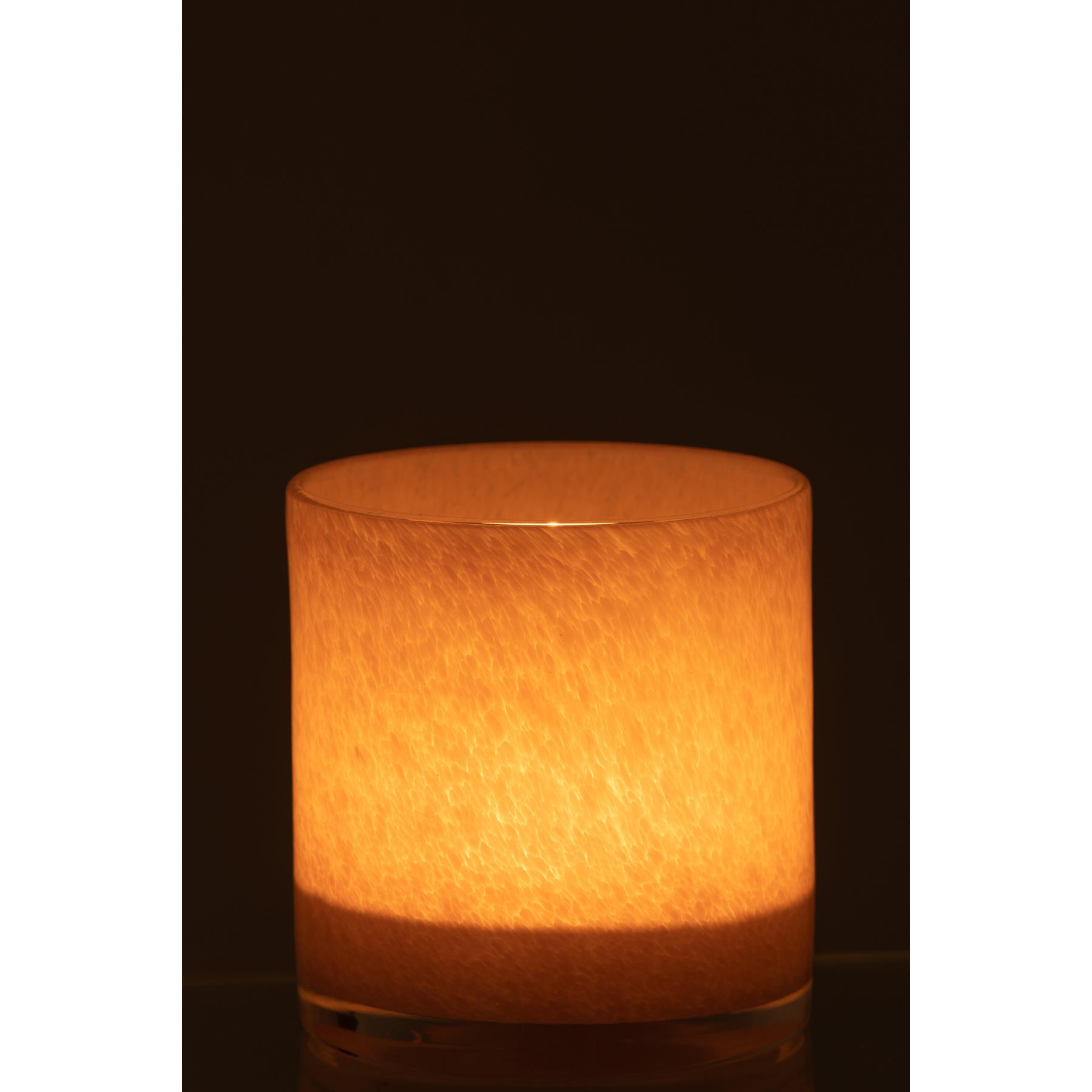 Theelichthouder | Glas | Roze | 12x12x (h)12 Cm