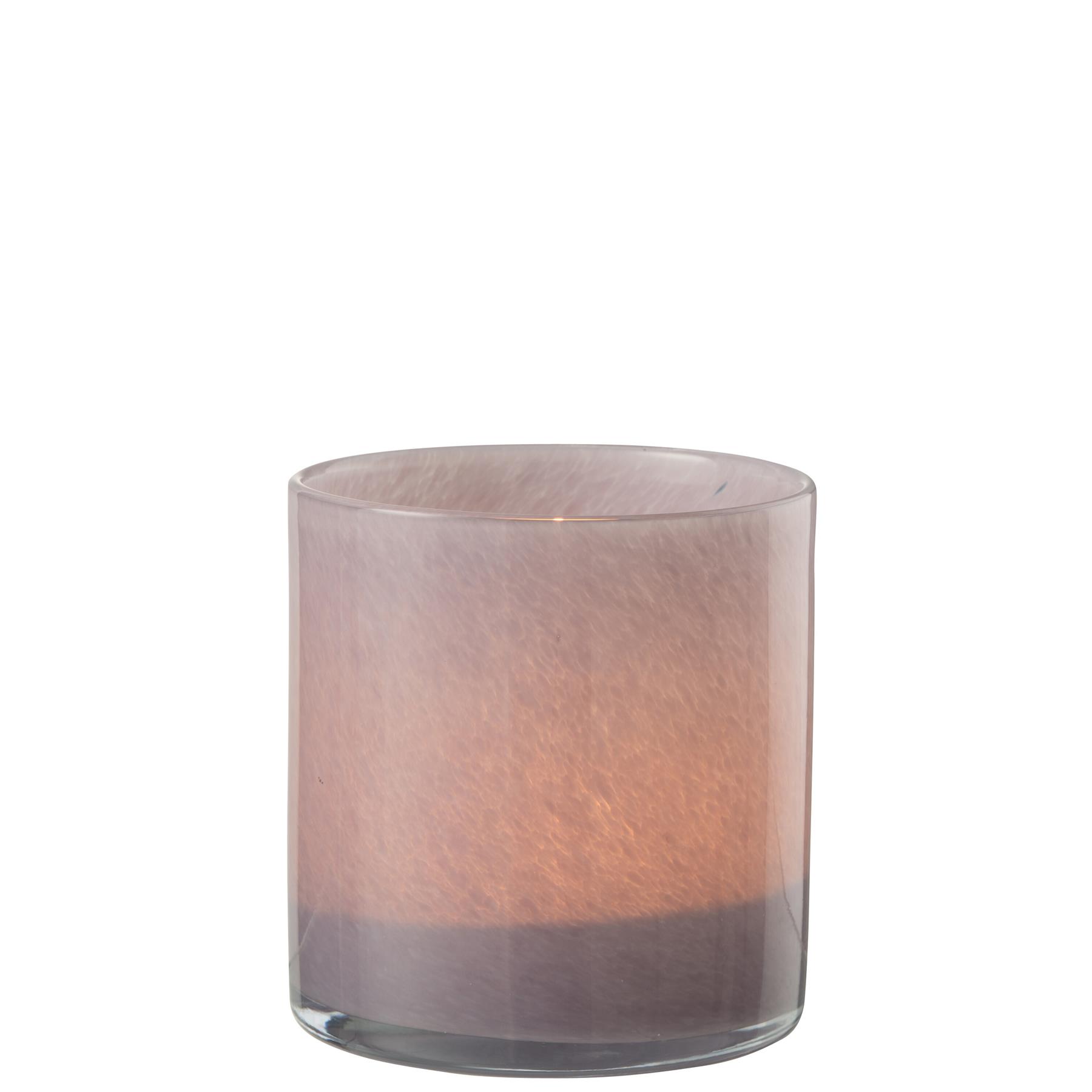 J-Line windlicht Jade - glas - lichtpaars - medium
