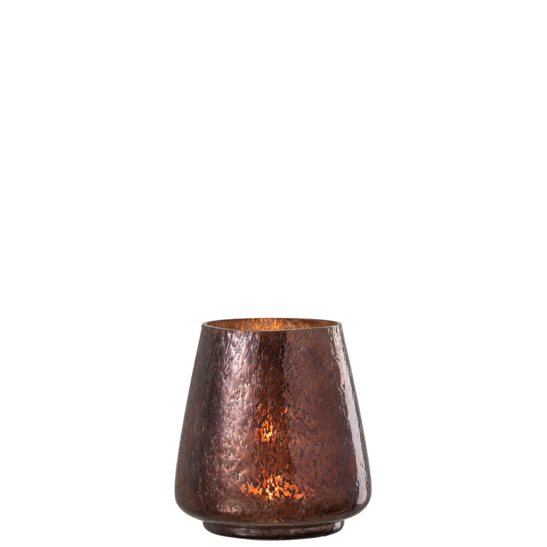 J-Line windlicht Conisch - glas - bruin