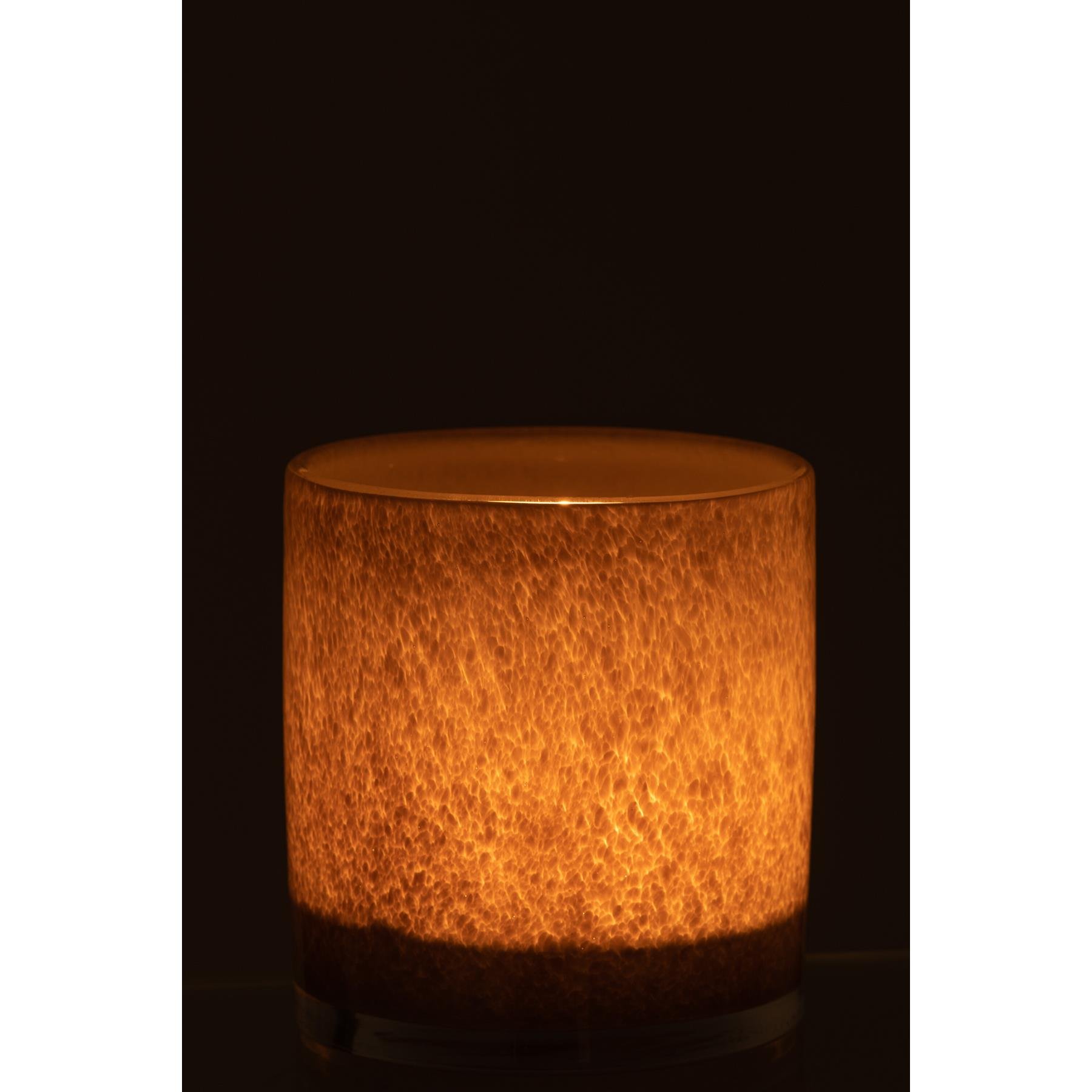 J-Line theelichthouder Jade - glas - bruin - medium