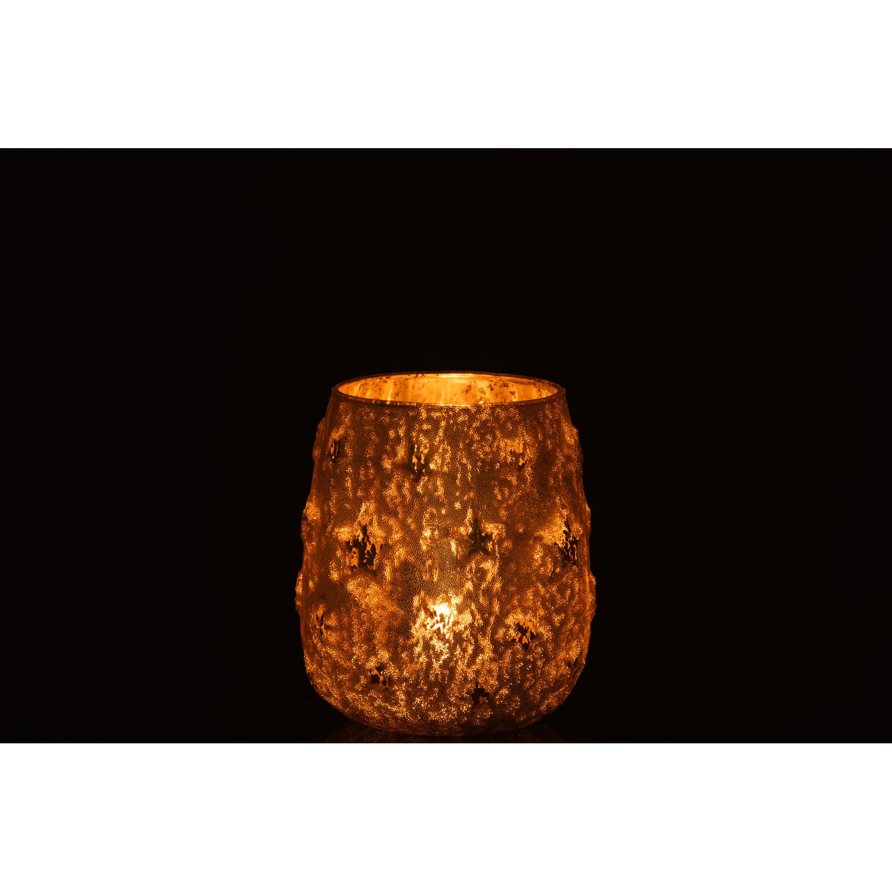 J-Line theelichthouder Ster - glas - goud - large