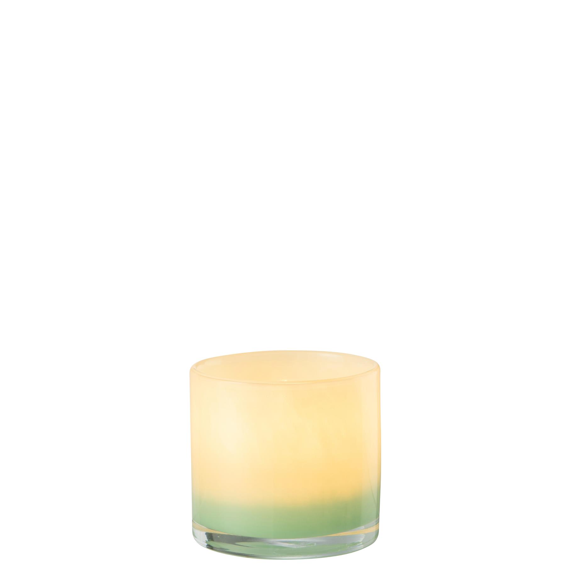 J-Line windlicht Jade - glas - lichtgroen - small