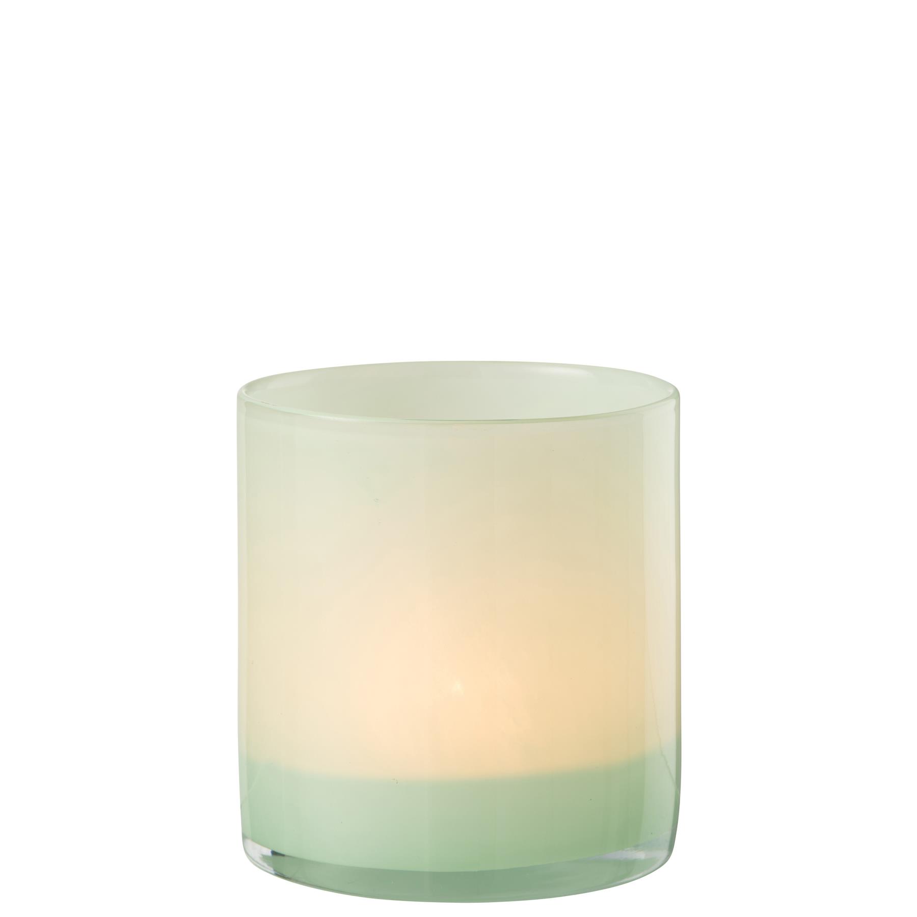 J-Line windlicht Jade - glas - lichtgroen - medium