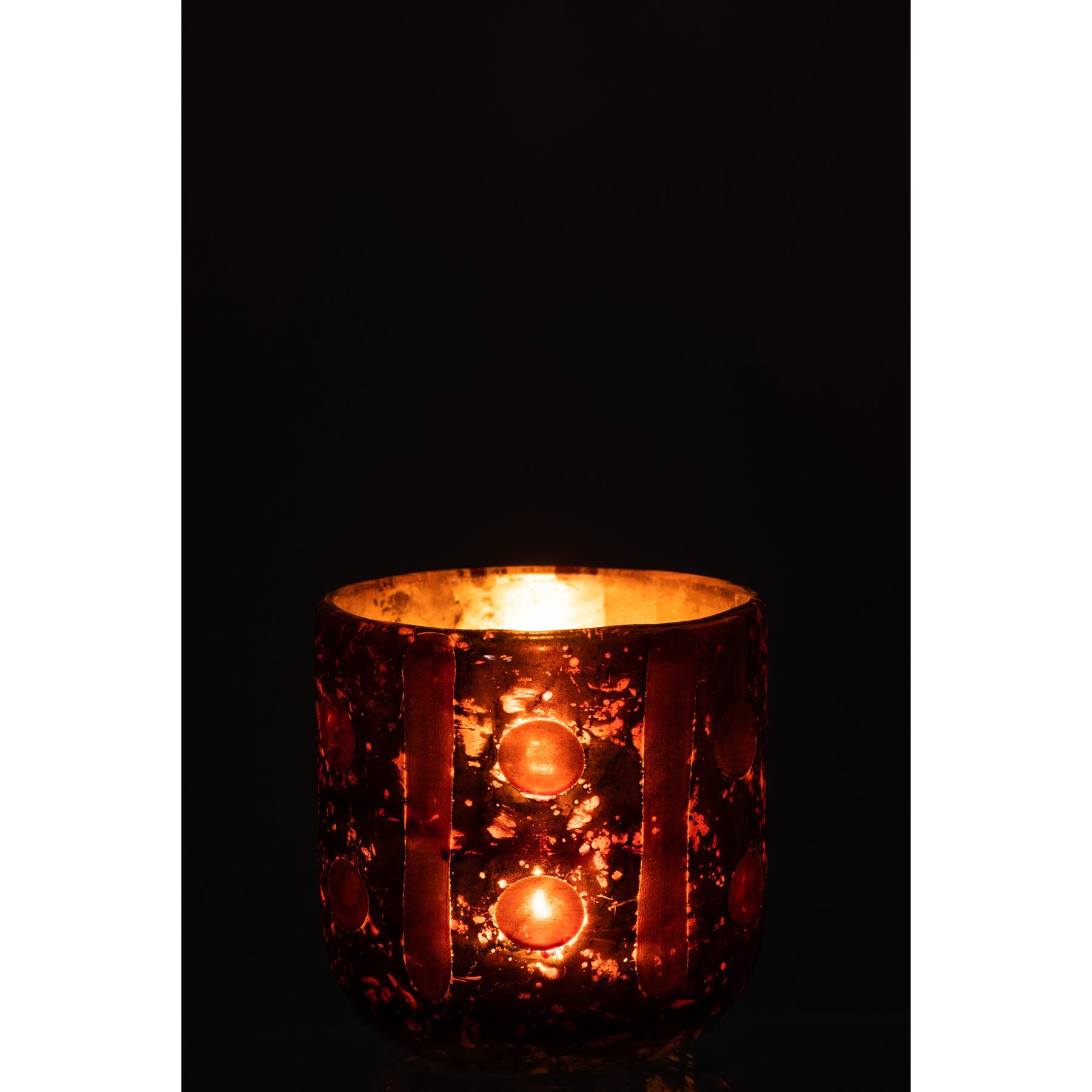 J-Line windlicht Coconut Cylinder - glas - bruin