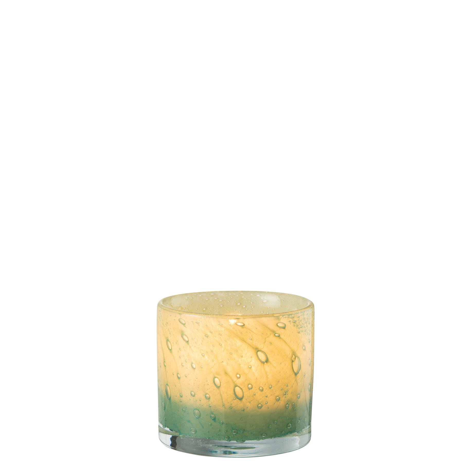 J-Line theelichthouder Jade - glas - groen - small