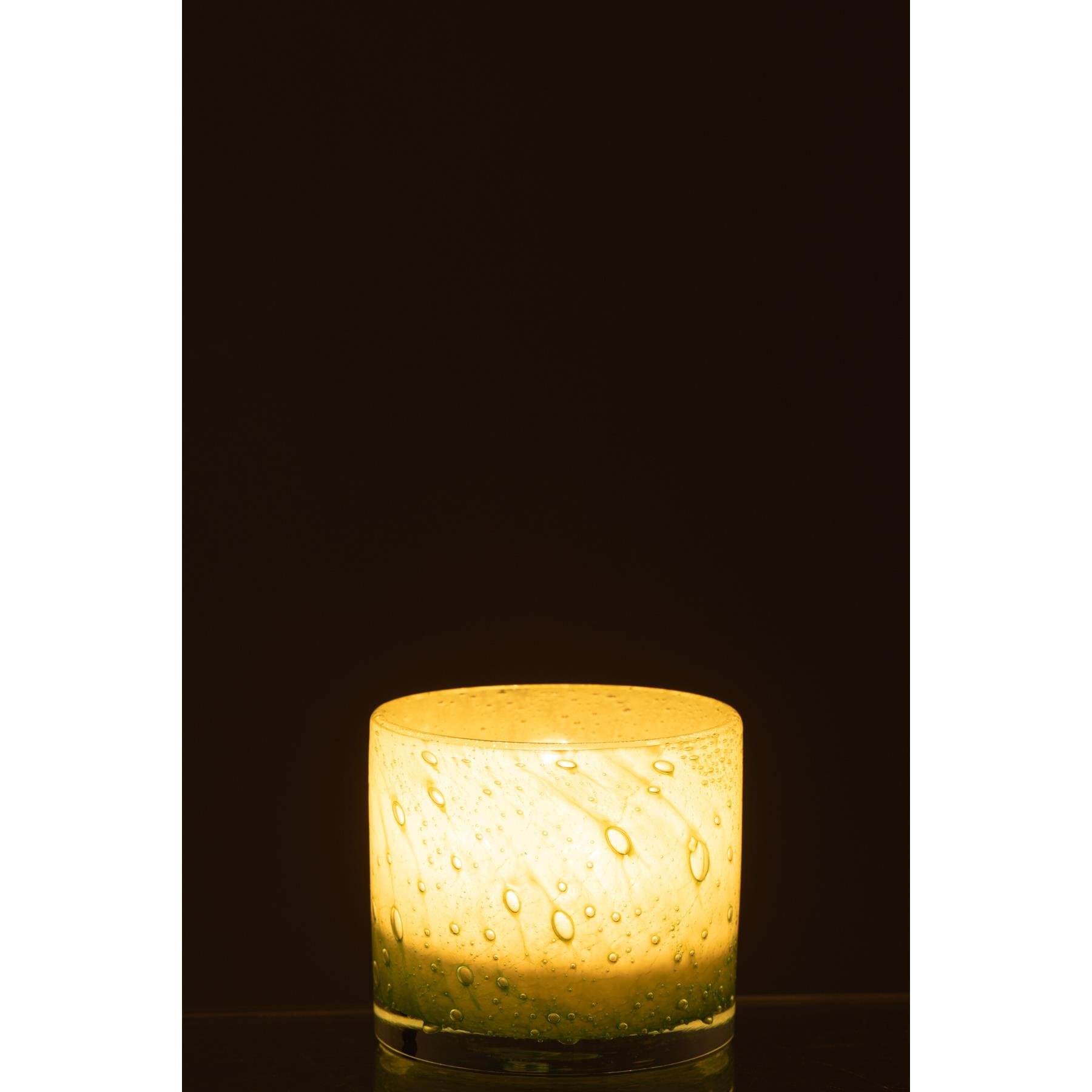 J-Line theelichthouder Jade - glas - groen - small