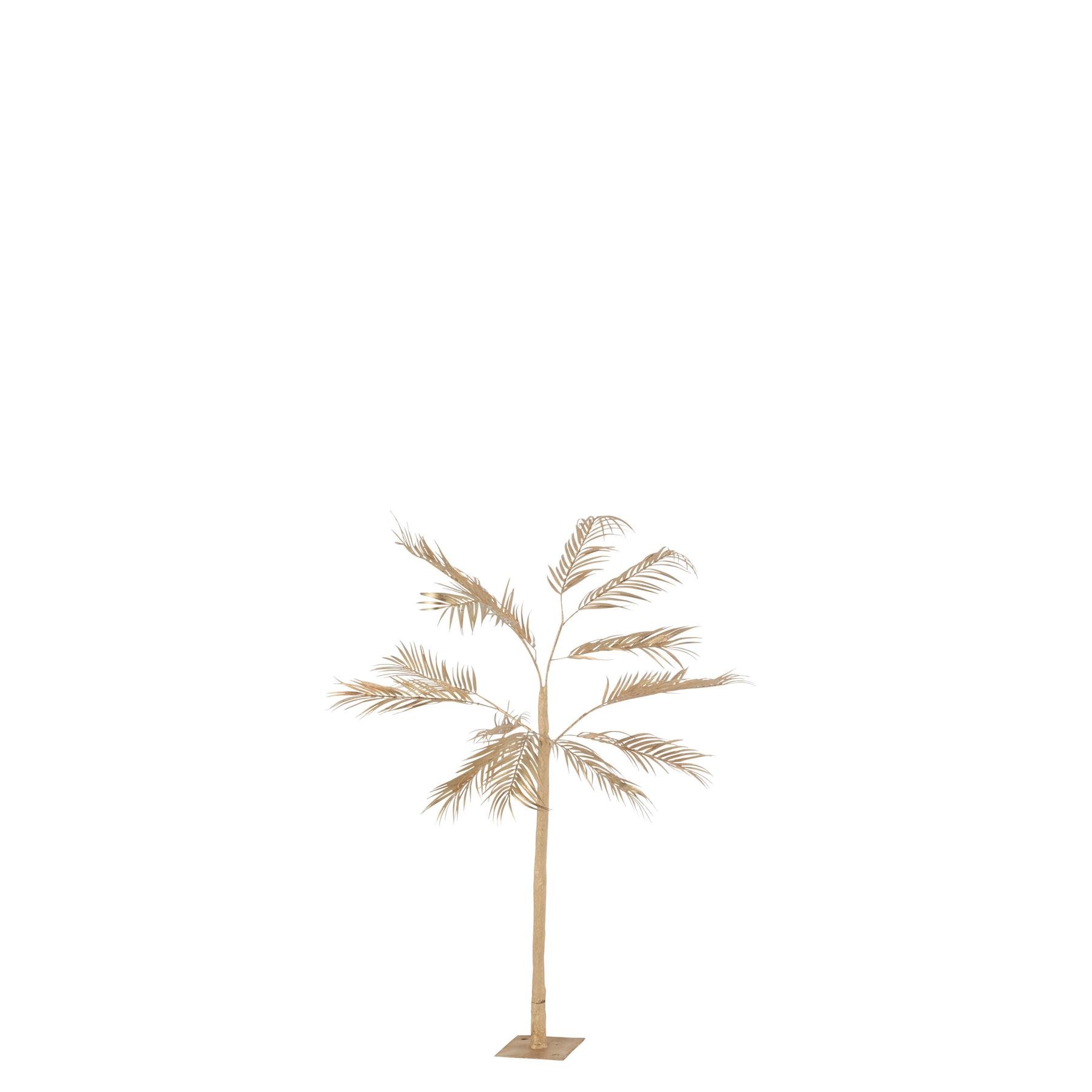 J-Line boom Palm Bladeren 1 Stam - metaal - goud - small