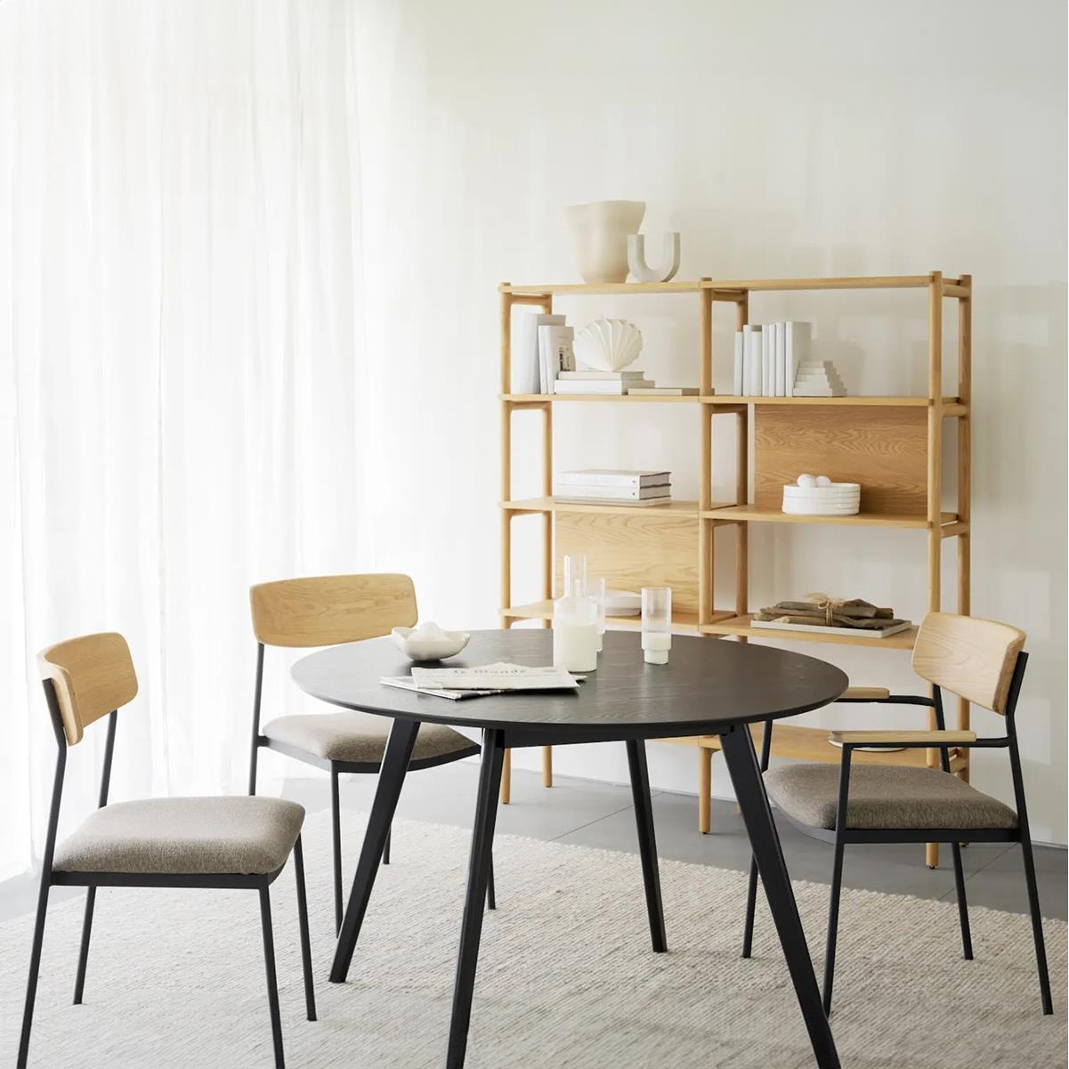 Rowico Home Yumi Ronde Houten Eettafel Ø 115 - Zwart