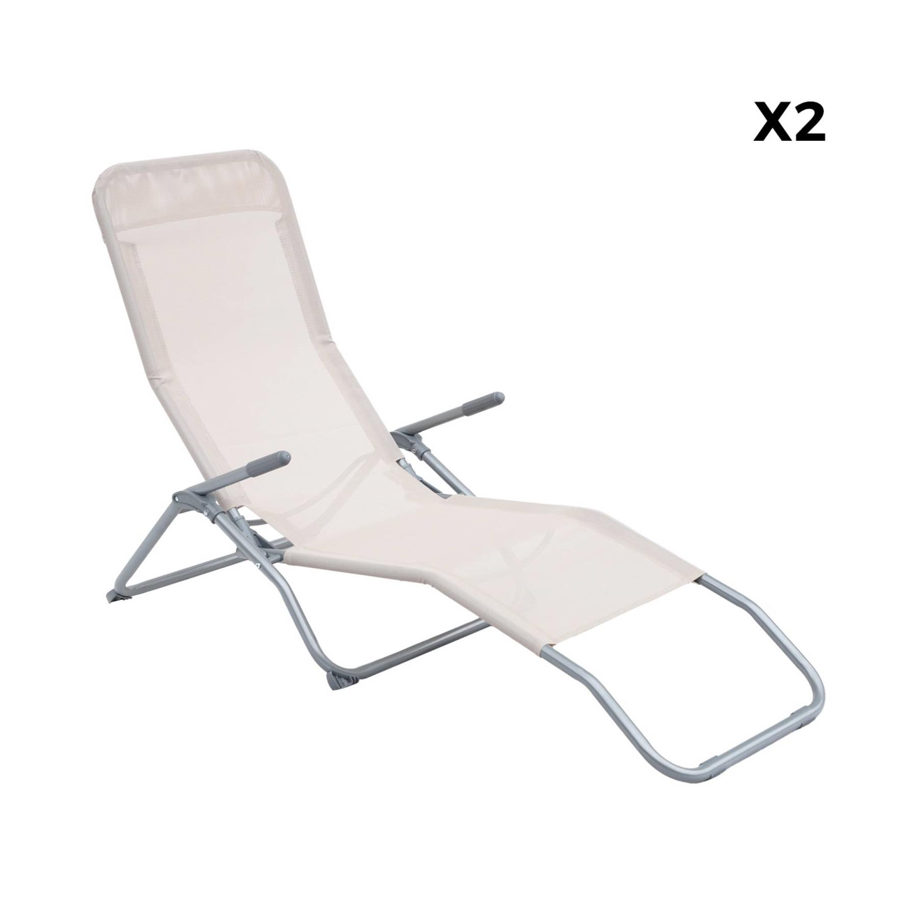 sweeek - Set van 2 verstelbare tuinstoelen - Levito